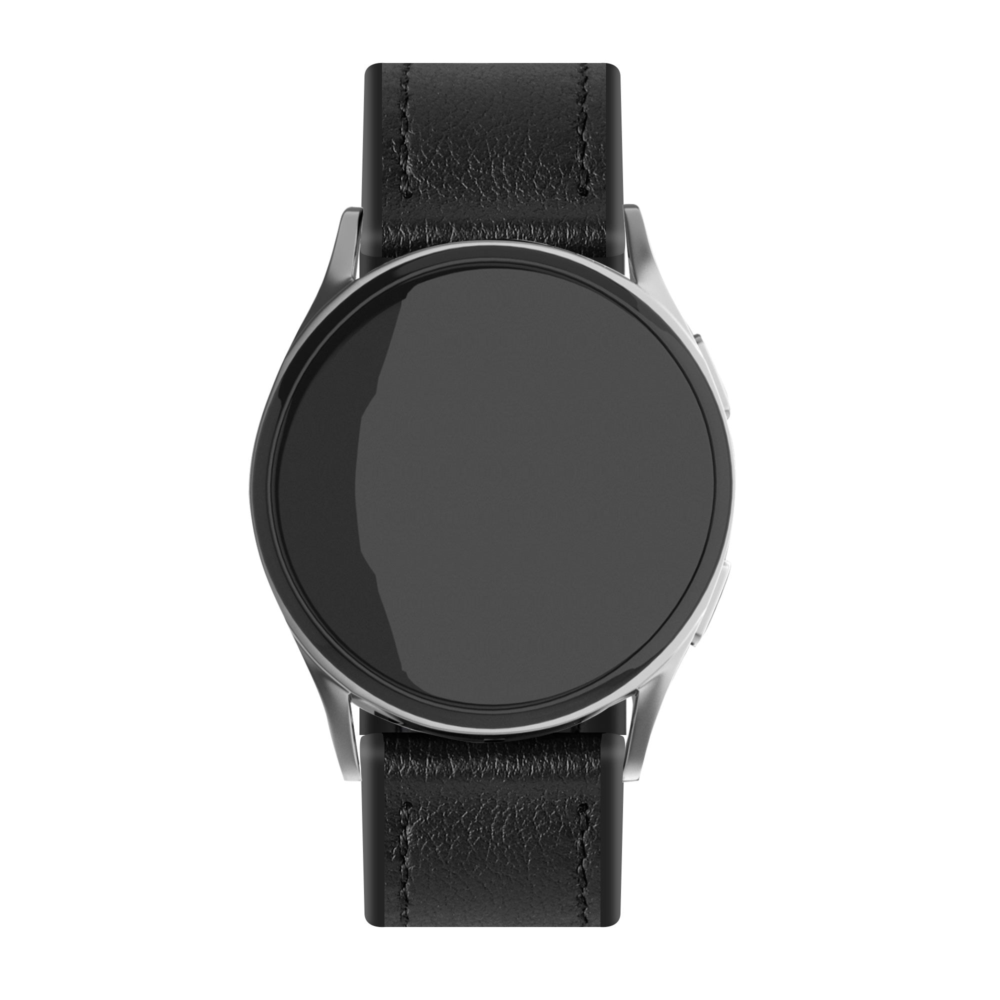 Bracelet montre cuir hybride 22mm - universal (noir)