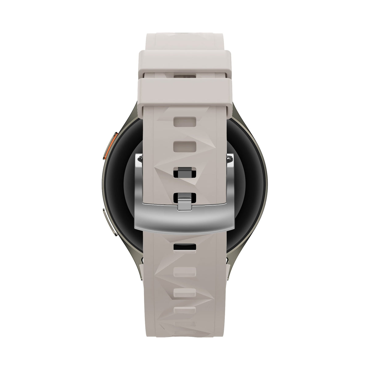 Silicone Strap 'Easy Fit', starlight, on a watch, direct rear view