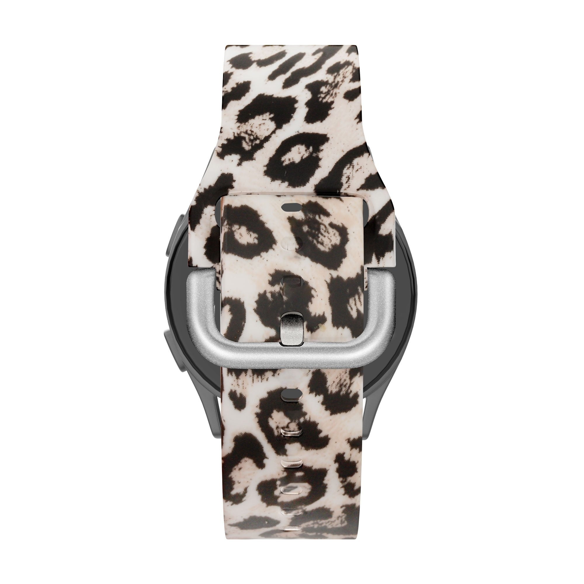 Silicone Patterned Strap, on a watch, direct rear view