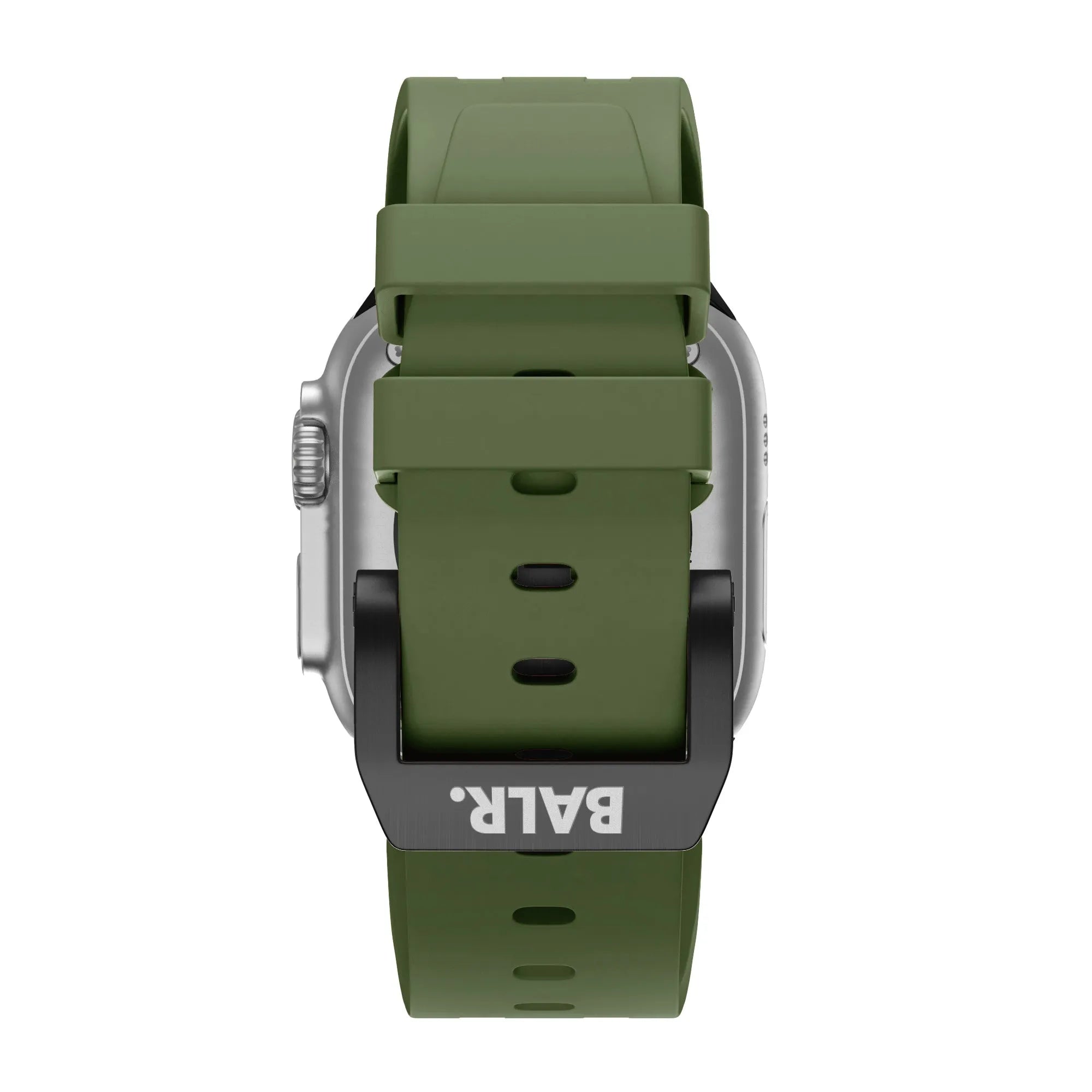 BALR. Bracelet en silicone ultra liquide pour Apple Watch (vert/(noir)