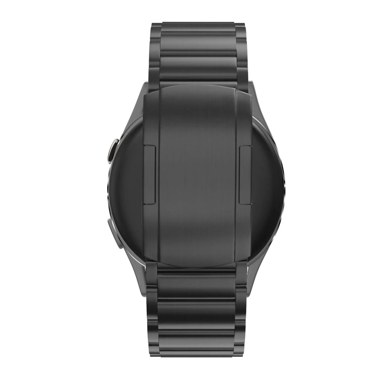 Titanium Link Strap, black, on a watch, direct rear view