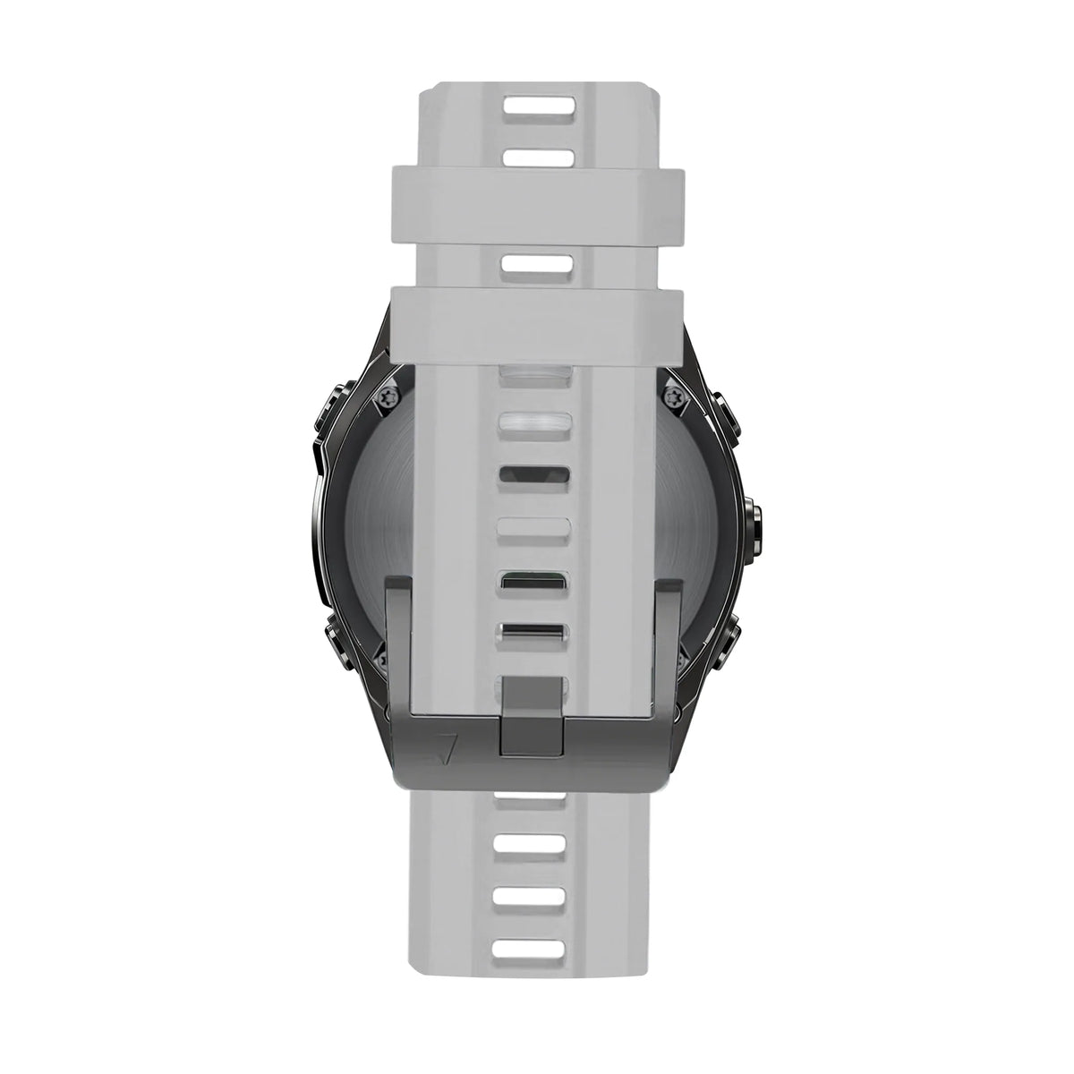 Silicone Strap 'Classic', grey, on a watch, direct rear view