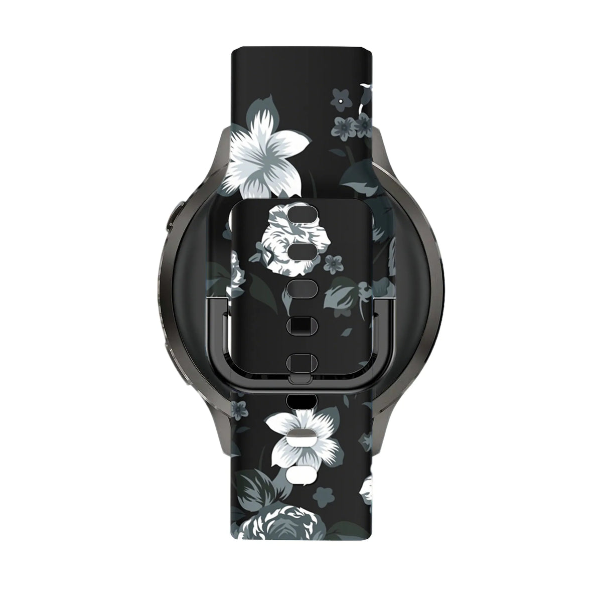 Silicone Strap, on a watch, direct rear view