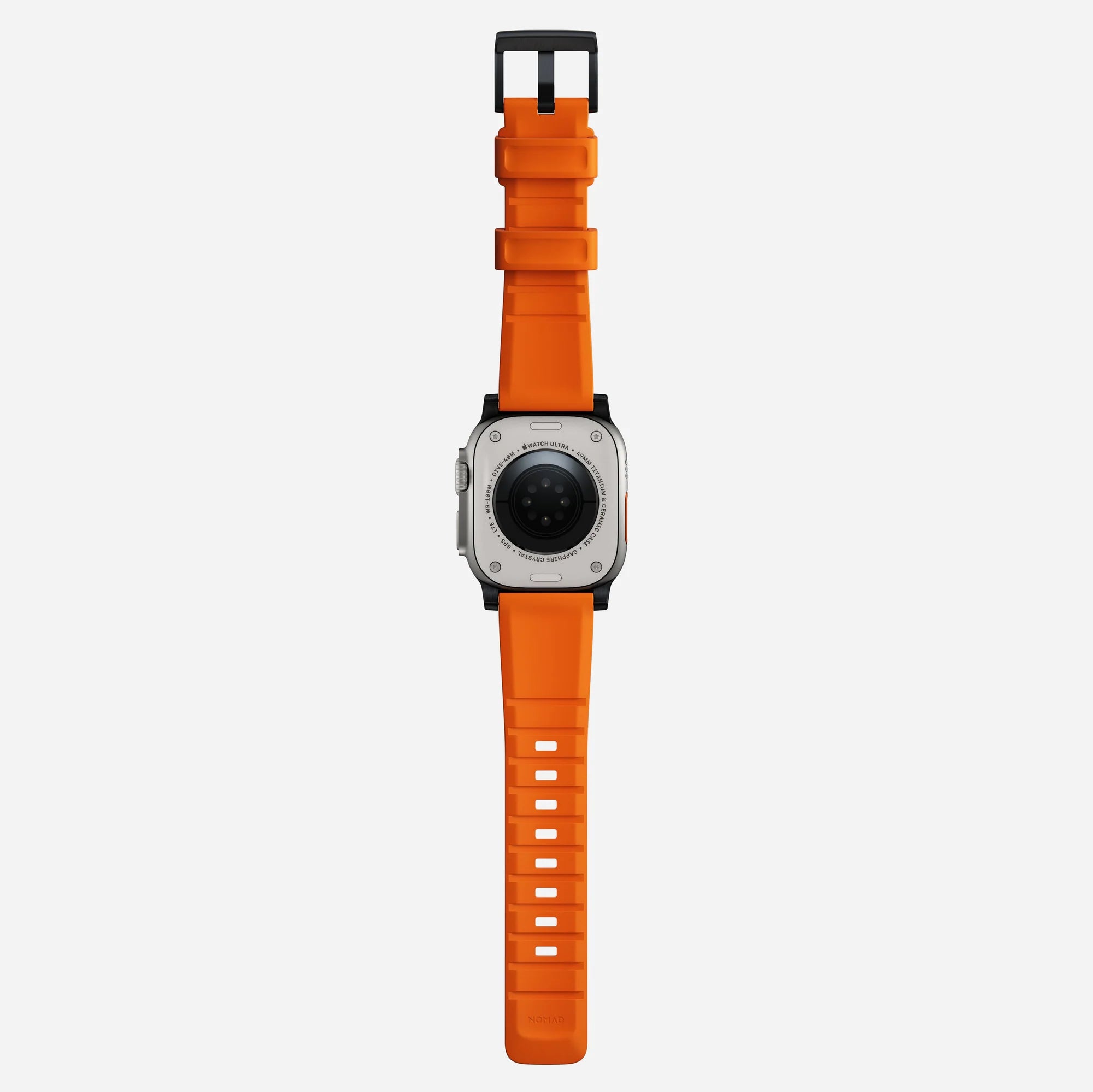 Nomad Bracelet de silicone résistant Apple Watch (argenté/ultra orange)