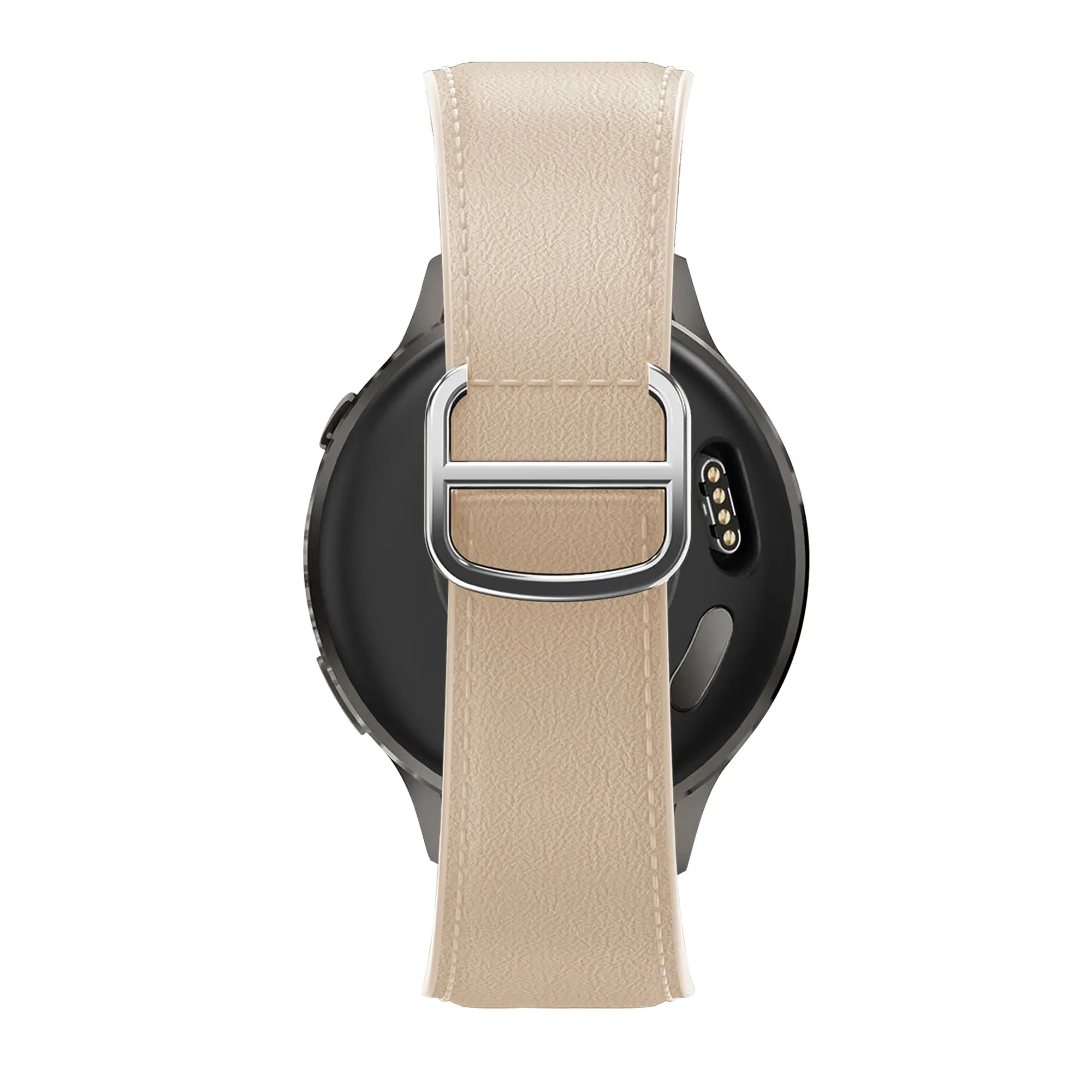 Bandz Garmin Vivoactive 6 Leather Strap 'D-Type' (Beige)