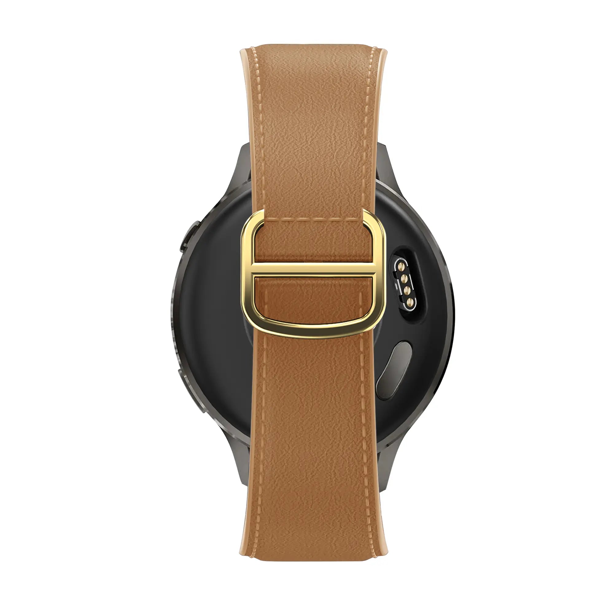 Bandz Garmin Vivoactive 6 Leather Strap 'D-Type' (Milk Tea)