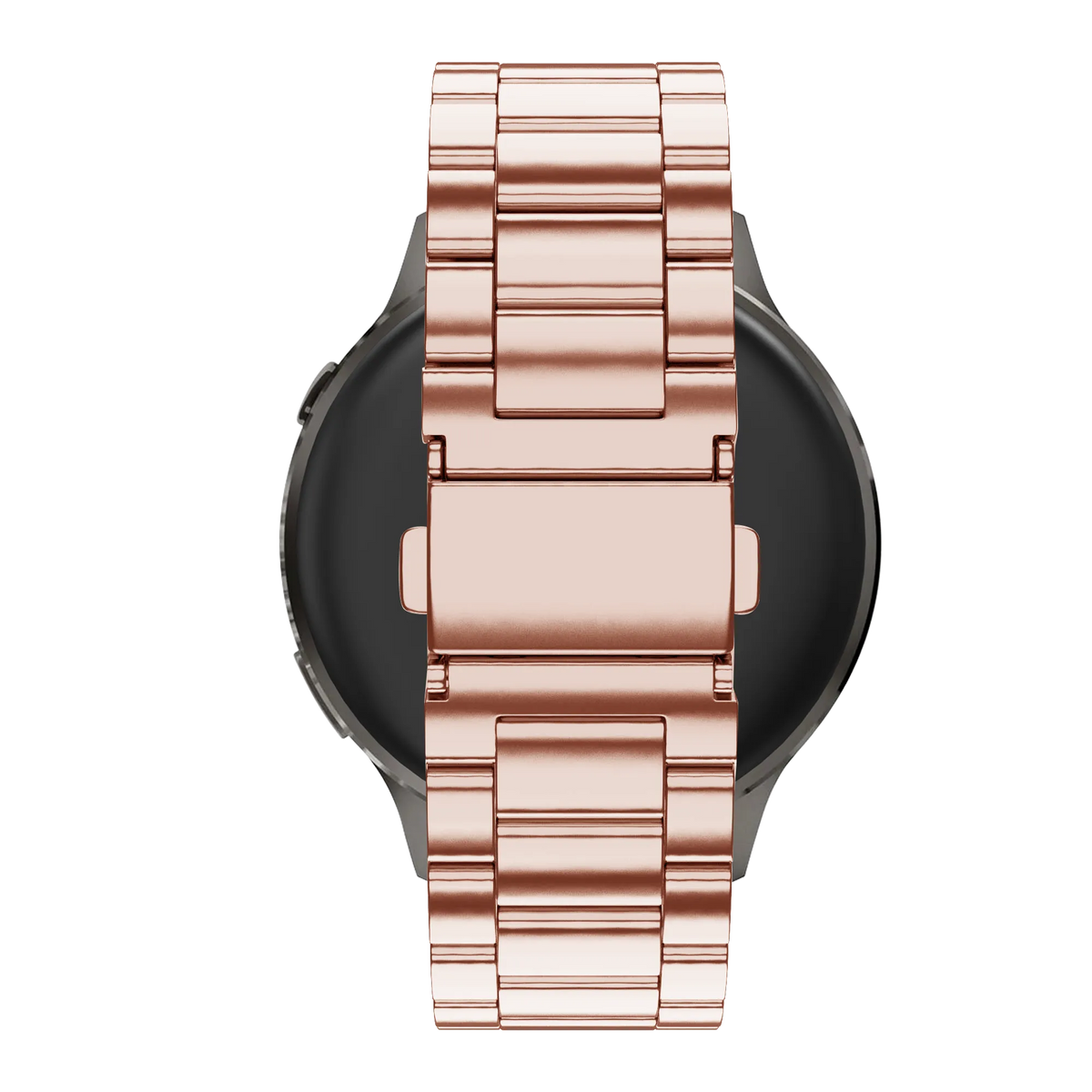 Steel Strap 'Classic', pink, on a watch, direct rear view