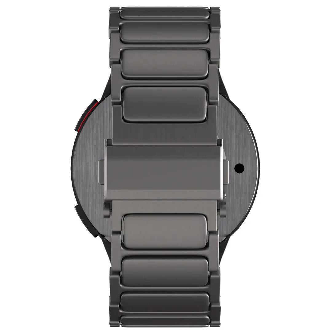 Titanium Strap 'One Push', graphite, on a watch, direct rear view