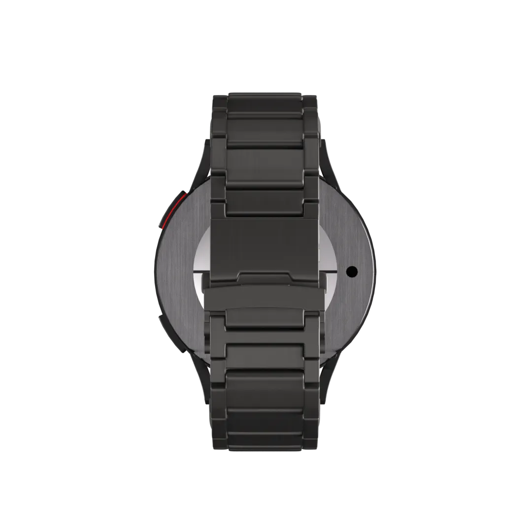 Titanium Strap 'One Push', graphite, on a watch, direct rear view