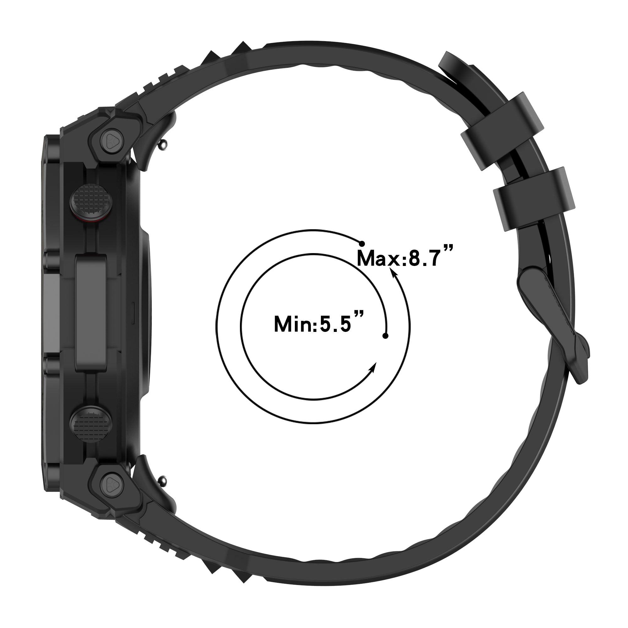 Amazfit T-Rex 3 Pro - 48mm Silicone Strap (Black)