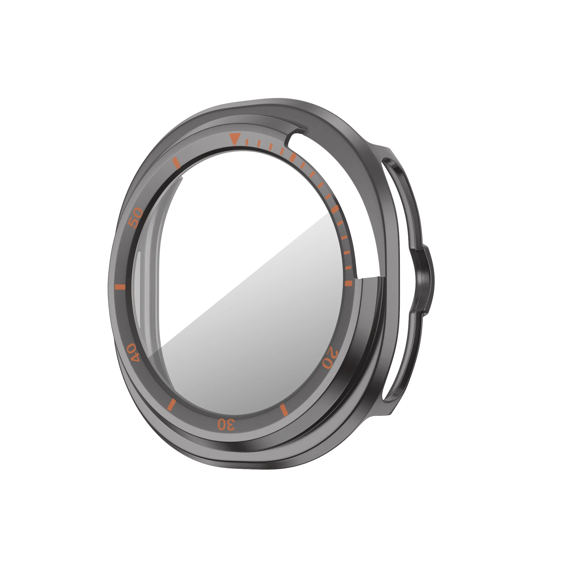 Bandz Coque Bezel avec verre Samsung Galaxy Watch 8 Classic (gris titane/orange)
