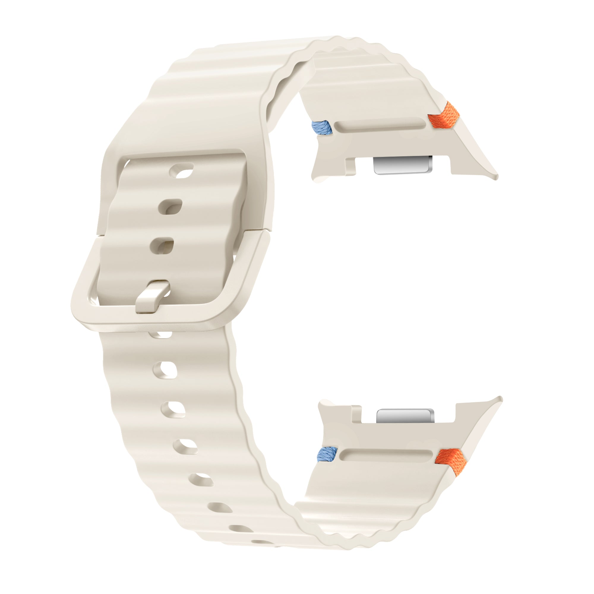 Samsung Galaxy Watch 9 - 44mm Wave Silicone Strap (Starlight)