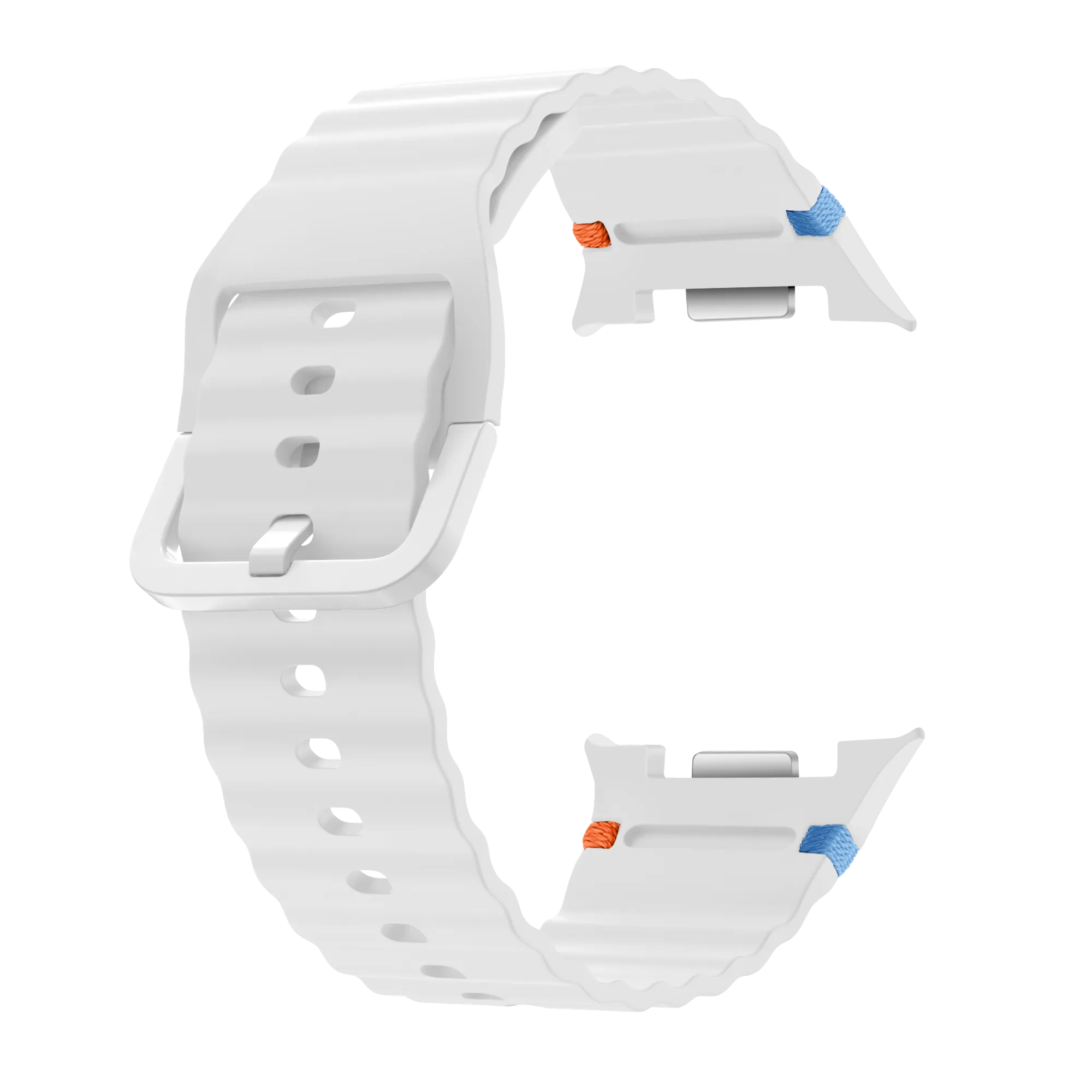 Bracelet silicone ondulé Samsung Galaxy Watch 8 - 44mm (blanc)