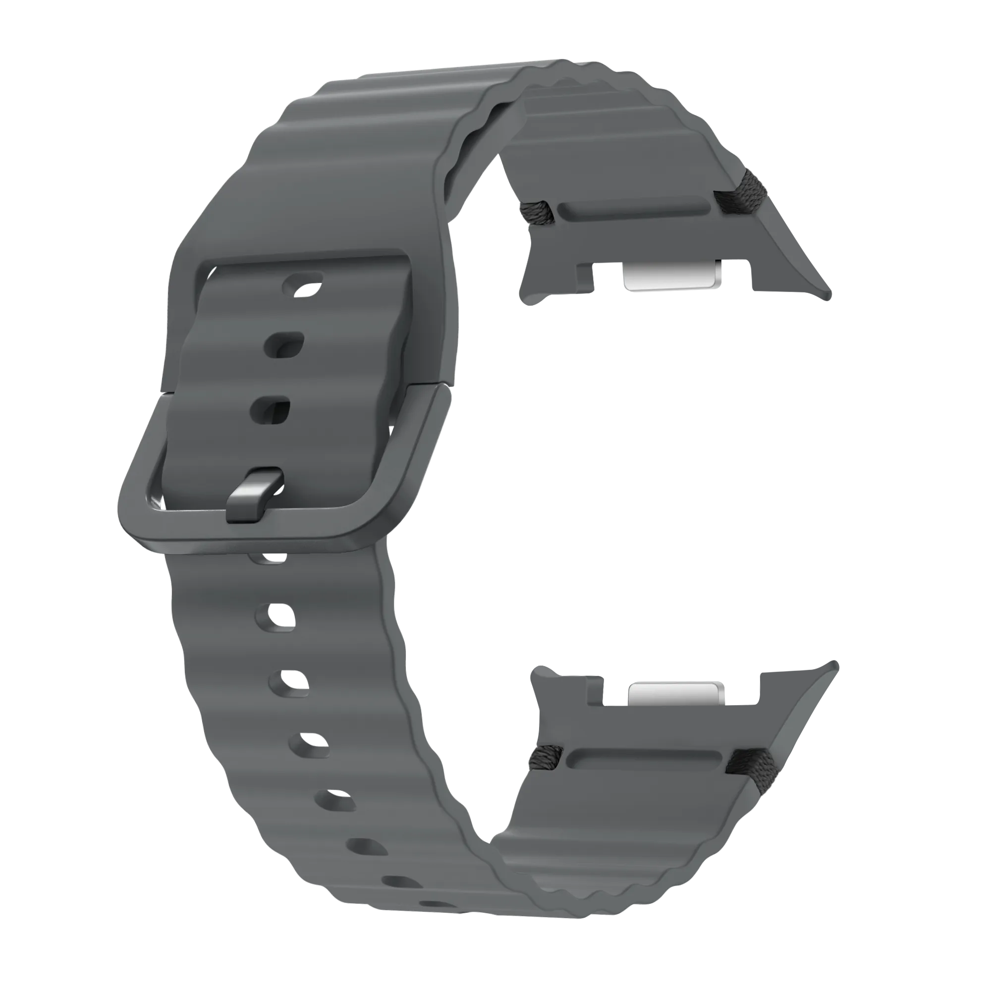 Bracelet silicone ondulé Samsung Galaxy Watch 8 - 44mm (gris foncé)