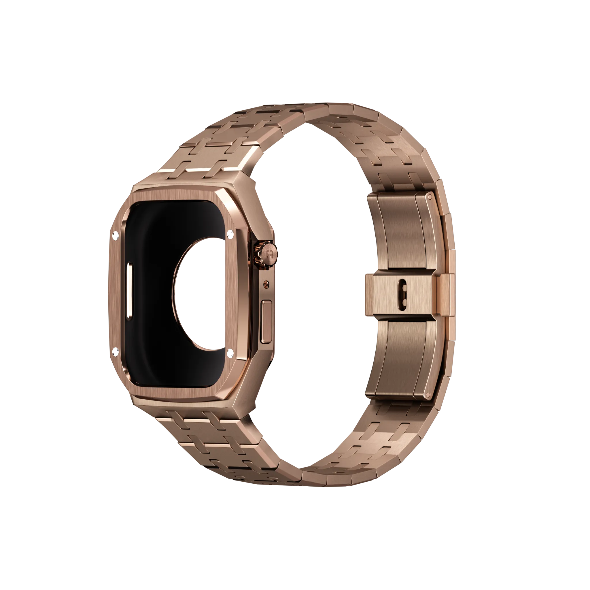 Reqior Boîtier avec bracelet en acier Apple Watch 45mm (rose or)
