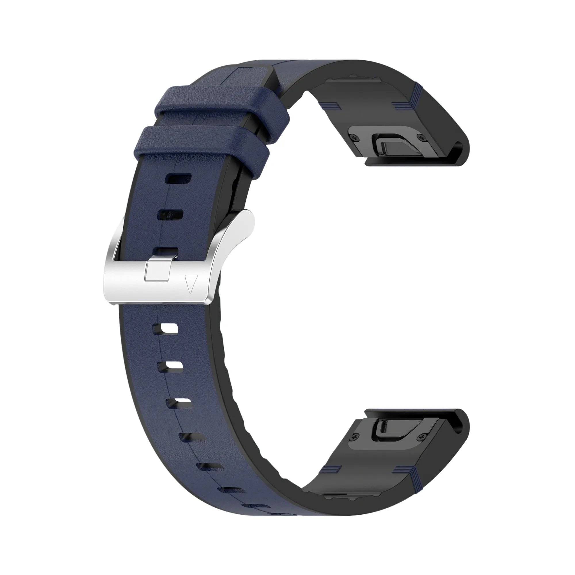 Bracelet cuir hybride Garmin Fenix 5x / 6x (bleu)