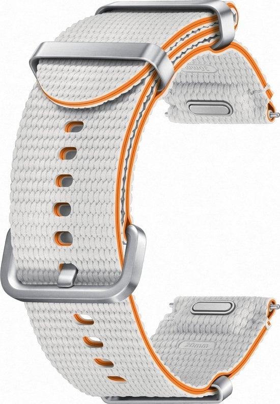 Nylon Athleisure Strap, silver, without a watch, 3/4 front view