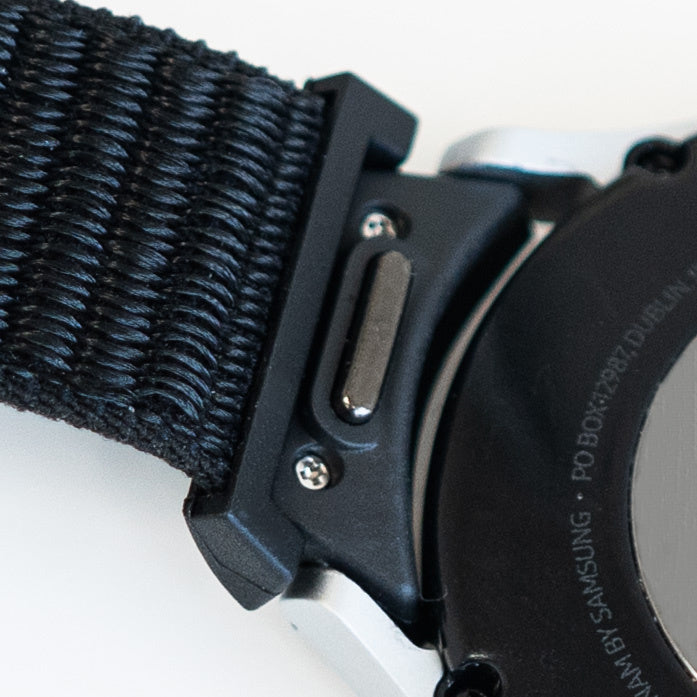 Nylon Strap 'One Push', black, without a watch, 3/4 front view
