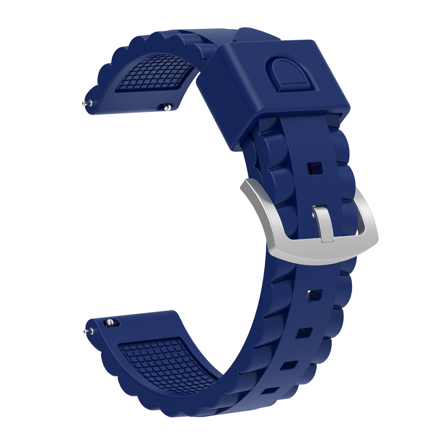 Bracelet silicone ondulé universel 24mm (bleu foncé)