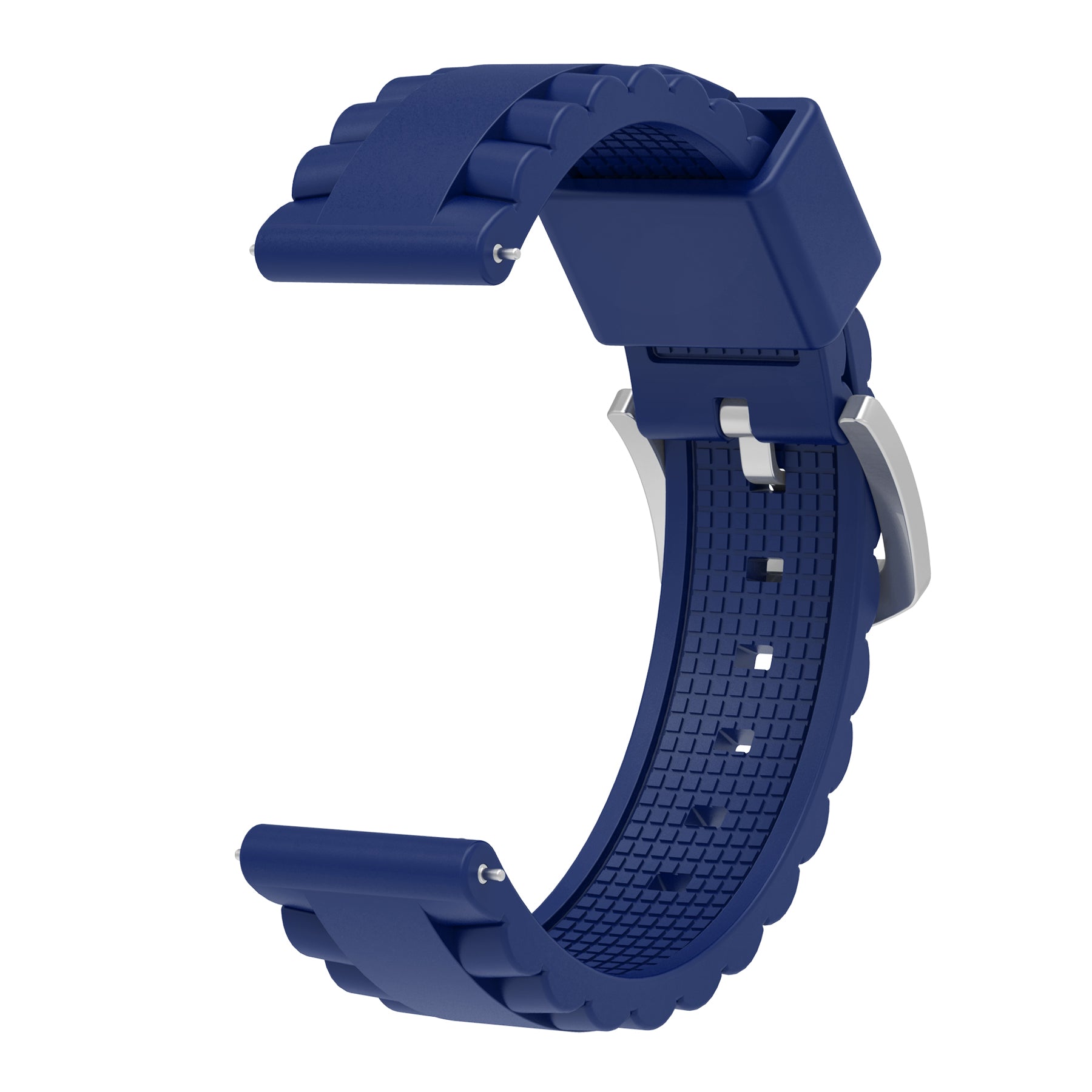 Bracelet silicone ondulé universel 24mm (bleu foncé)