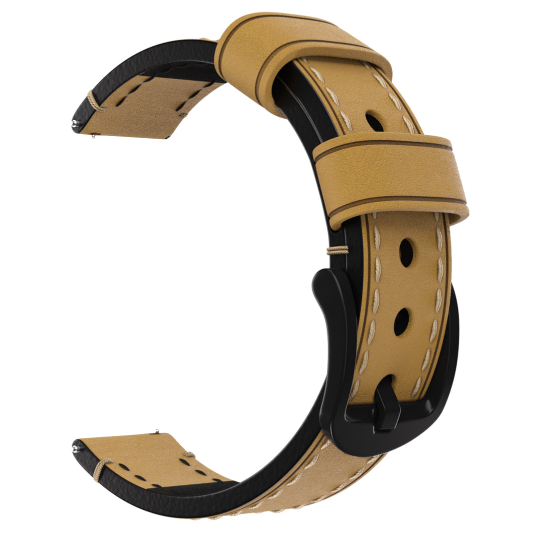 Bracelet montre 18mm cuir véritable - universel (brun)