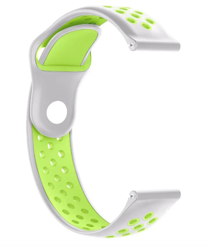 Silicone Sport Strap, grey/yellow, without a watch, 3/4 front view
