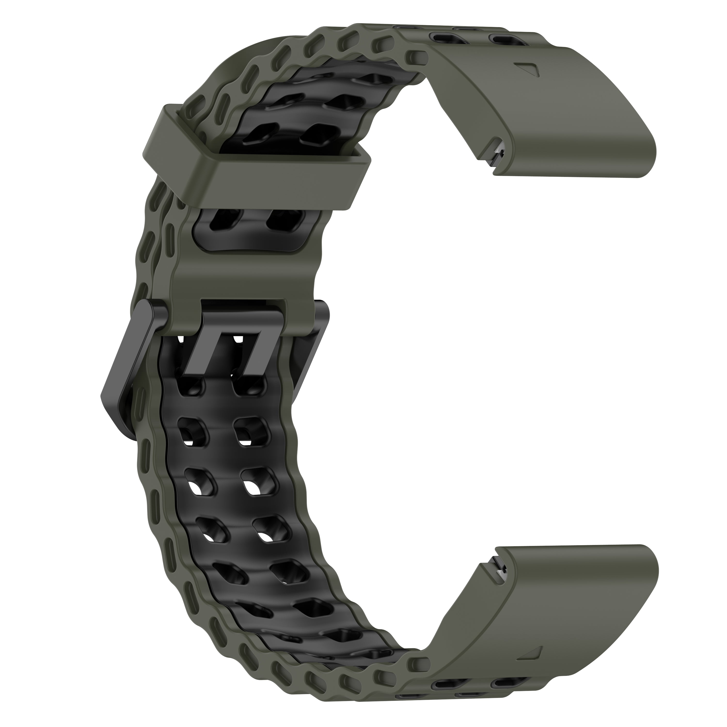Bracelet sport ondulé Garmin Descent Mk1 (vert/noir)