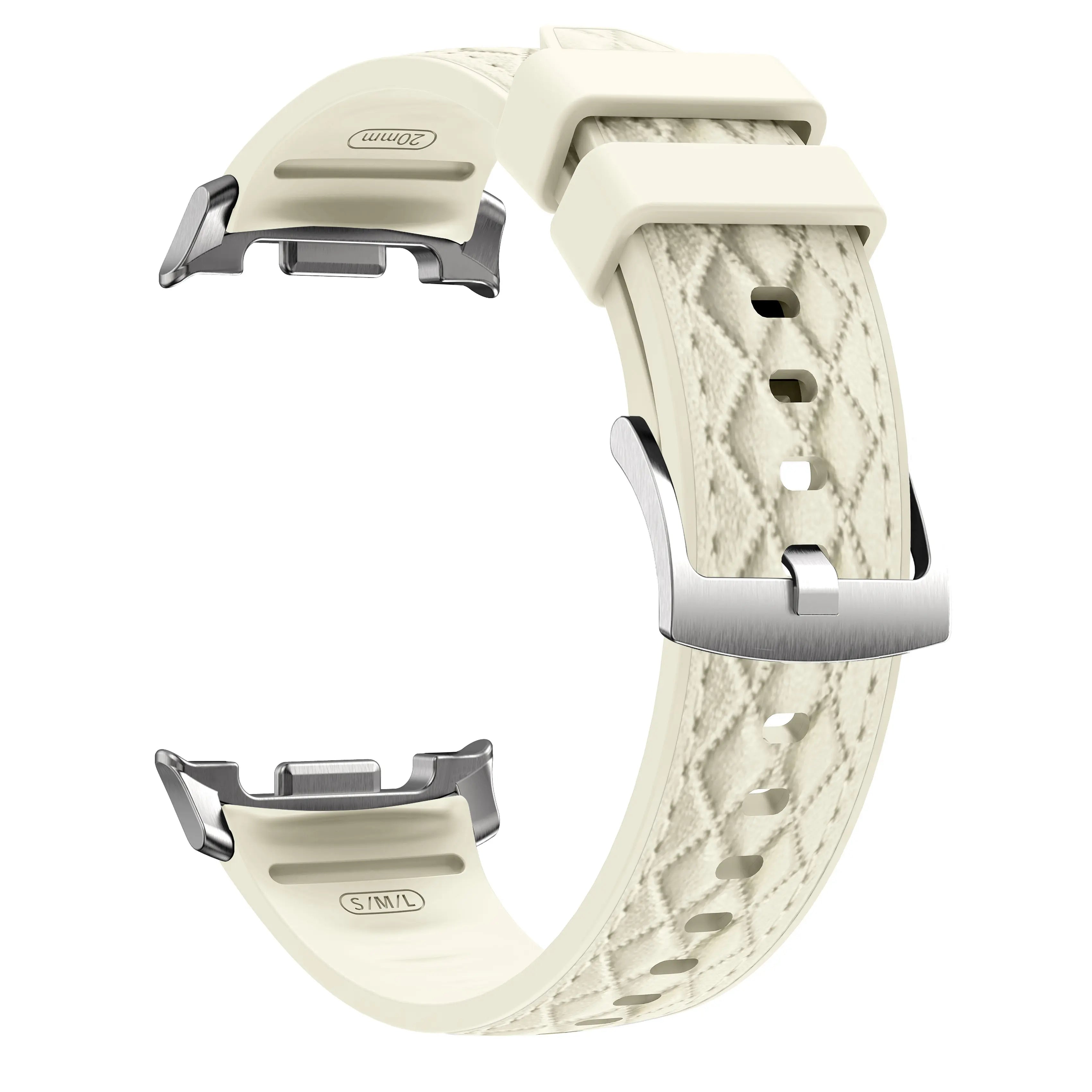 Samsung Galaxy Watch 9 - 44mm Diamond Leather Hybrid Strap (Beige)