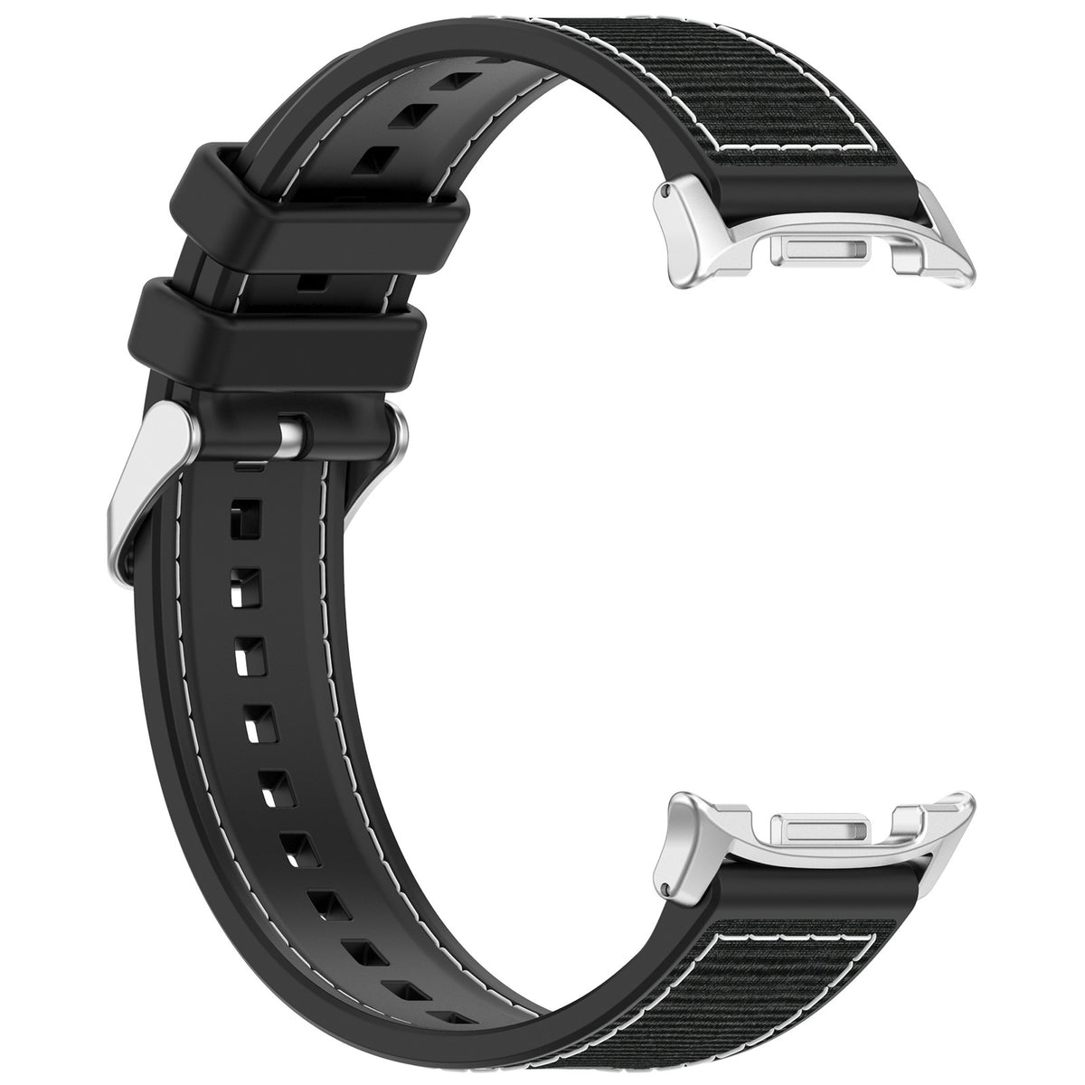 Nylon Hybrid Strap, black, without a watch, 3/4 front view