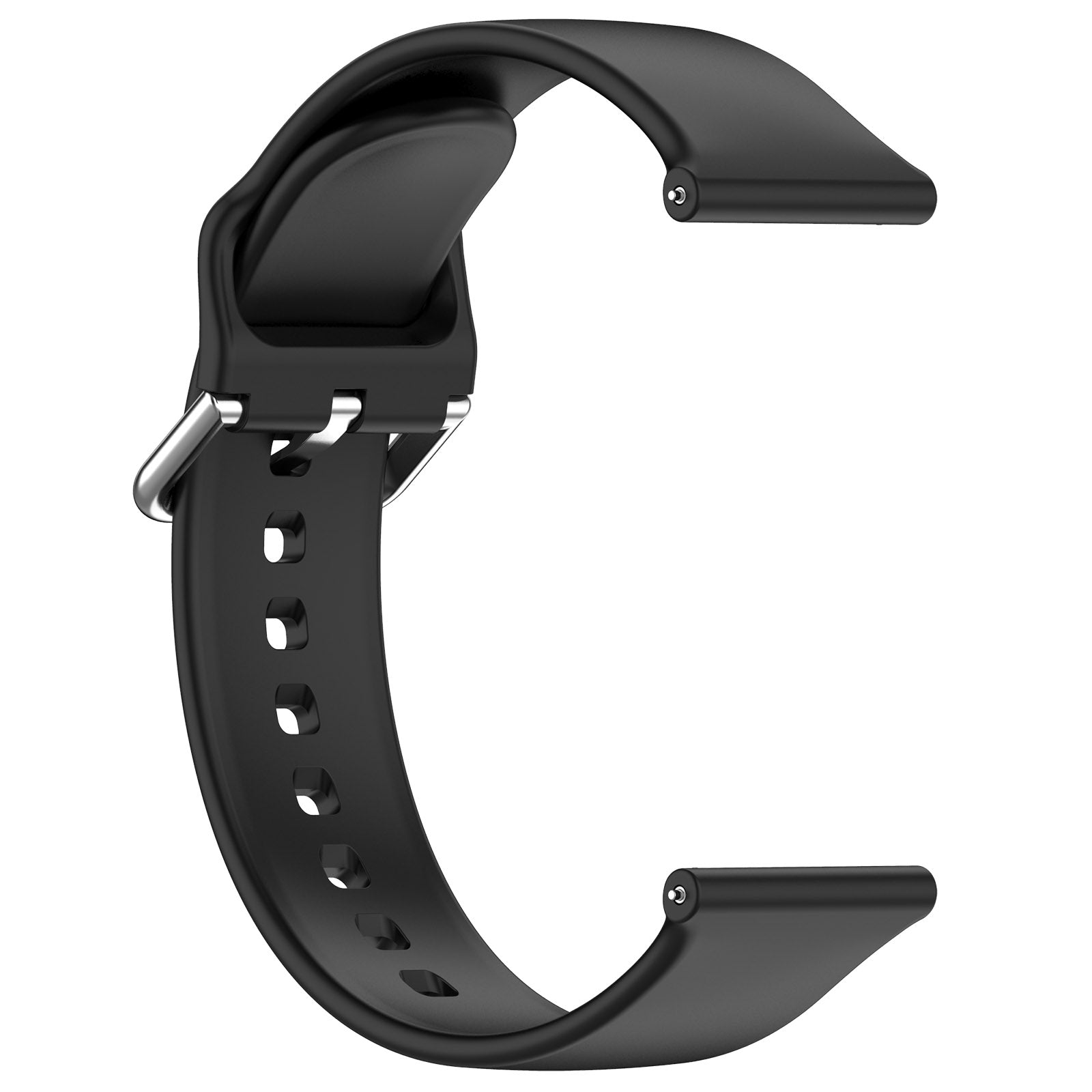 Universal 24mm Silicone Buckle Strap (Black)