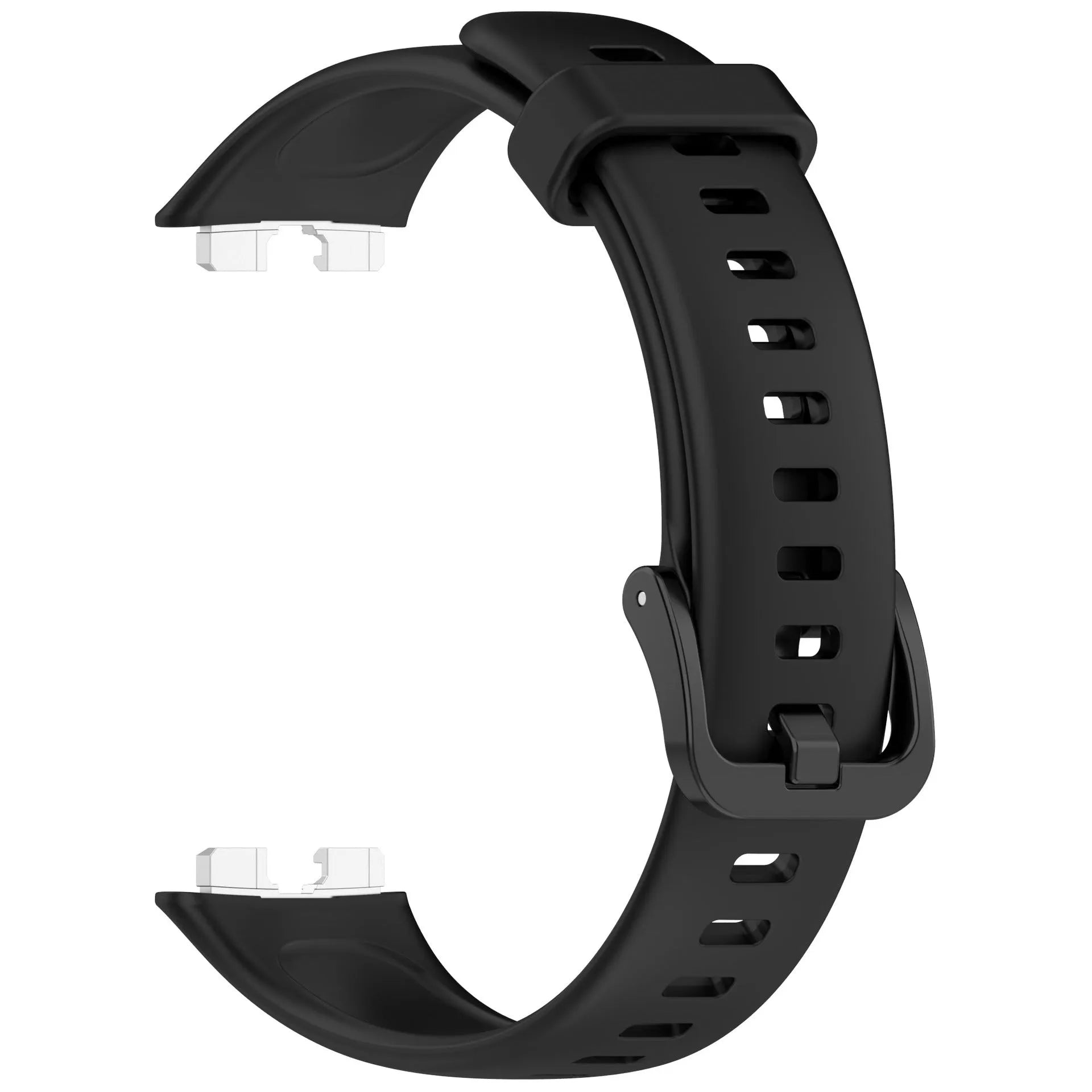 Silicone Strap, black, without a watch, 3/4 front view