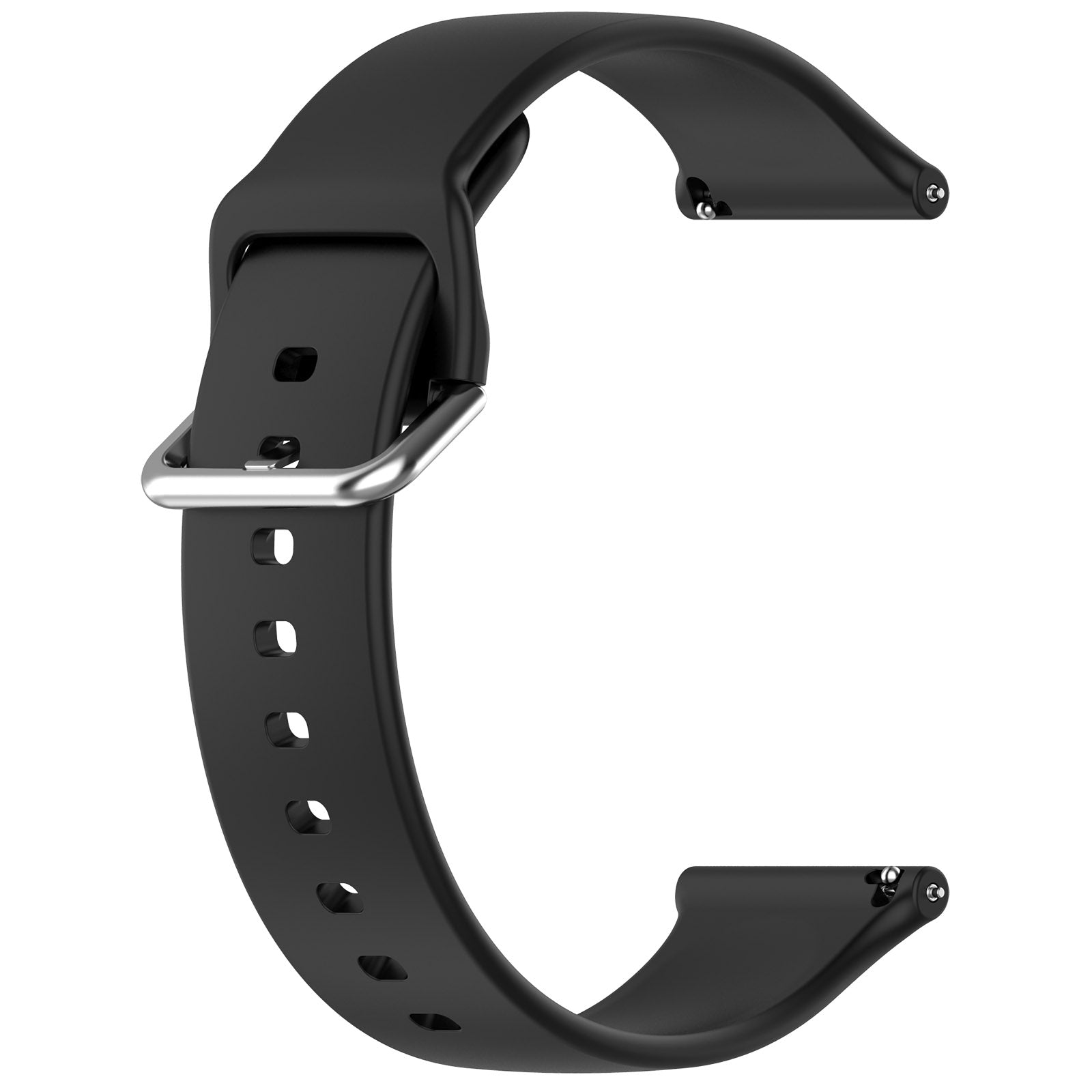 Bracelet silicone avec boucle universel 24mm (noir)