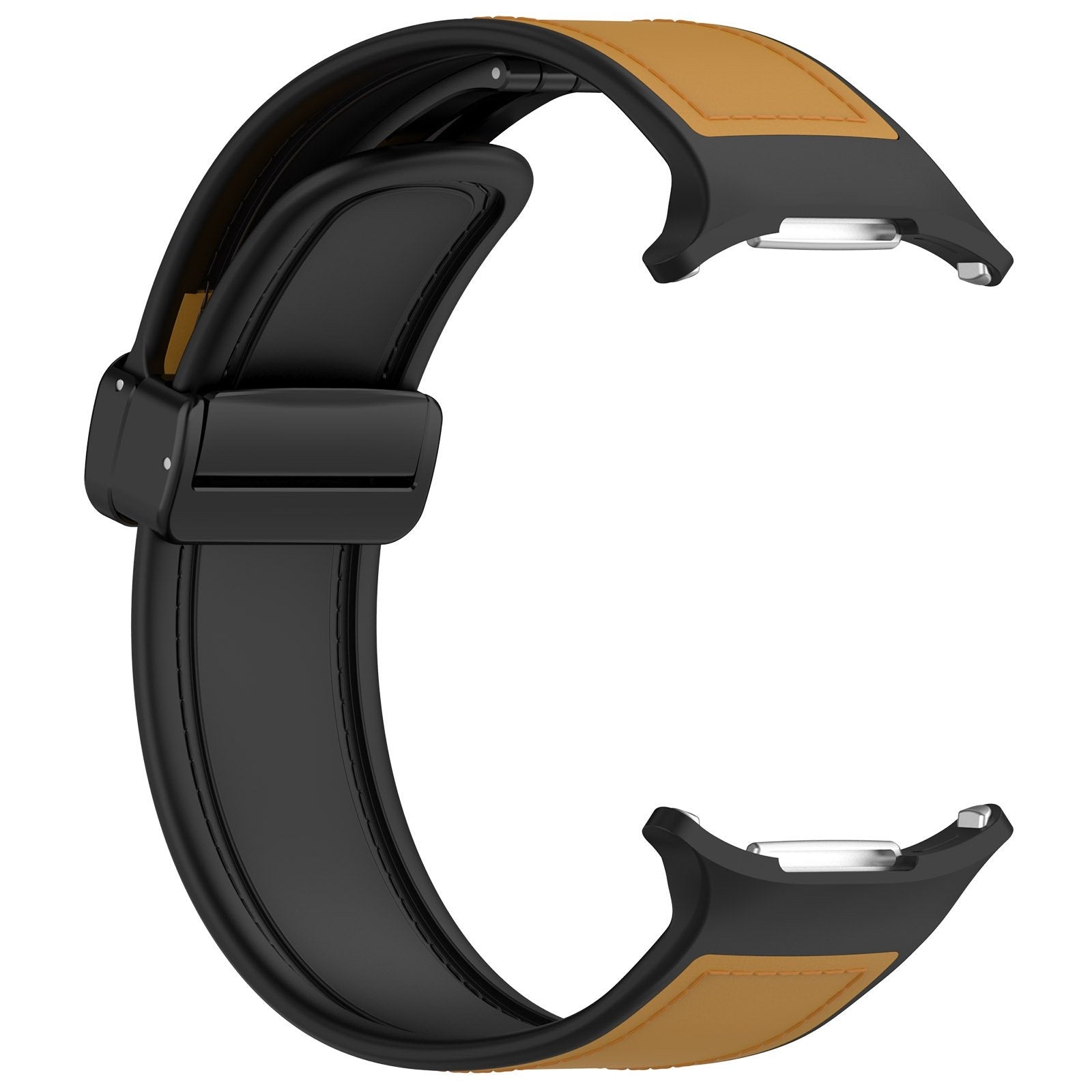 Leather Hybrid Strap, light brown, without a watch, 3/4 front view