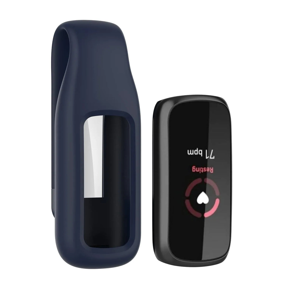 Silicone Clip, dark blue, without a watch, 3/4 front view