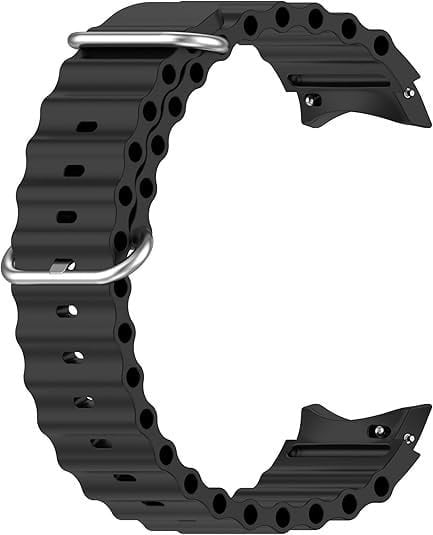 Silicone Ocean Strap, black, without a watch, 3/4 front view