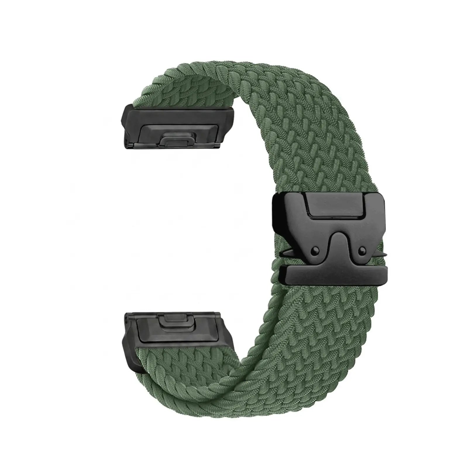 Bracelet tressé boucle en P Garmin Tactix 8 - 47mm (vert avec noir)