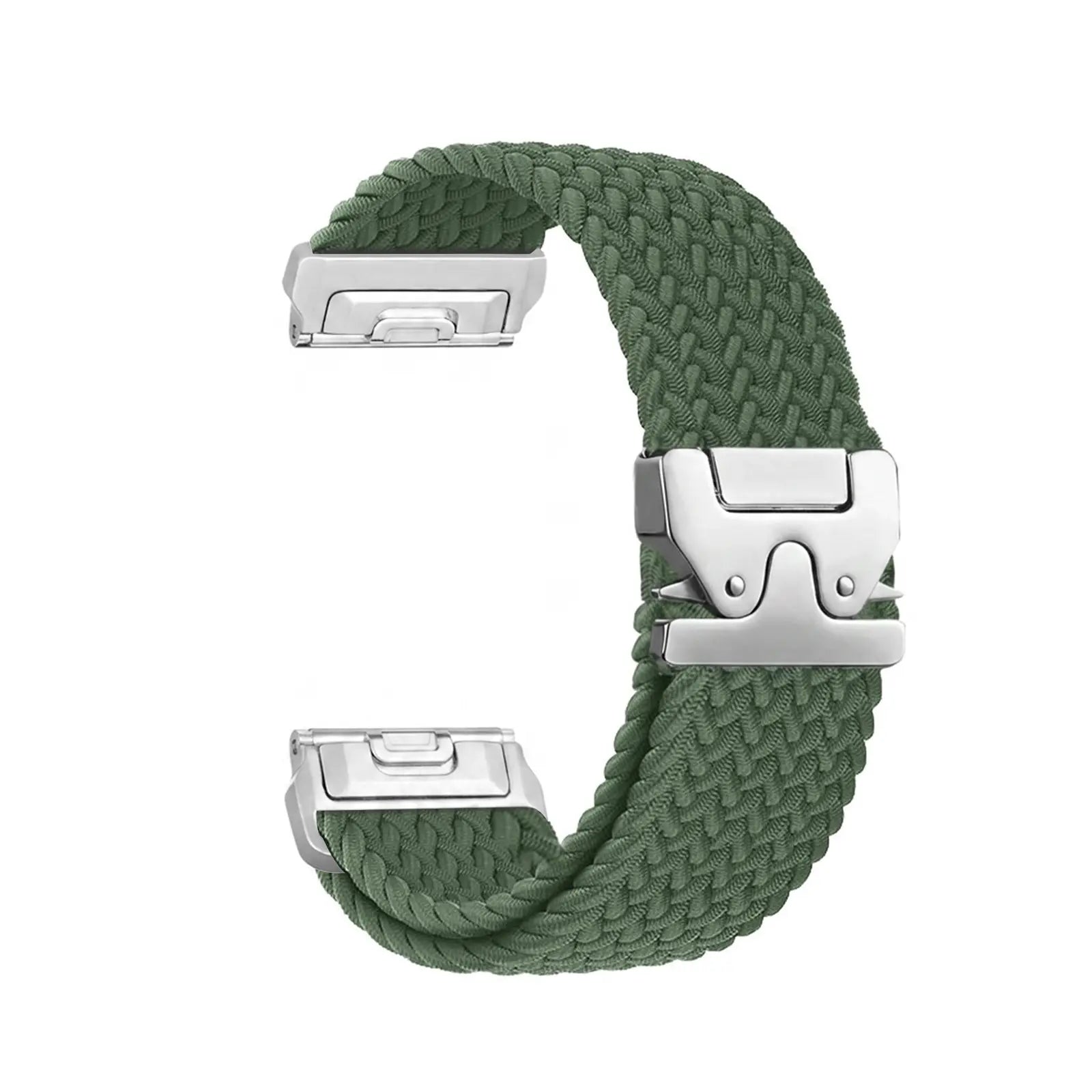 Garmin Tactix 8 - 47mm Braided Strap P-Buckle (Green with Silver)