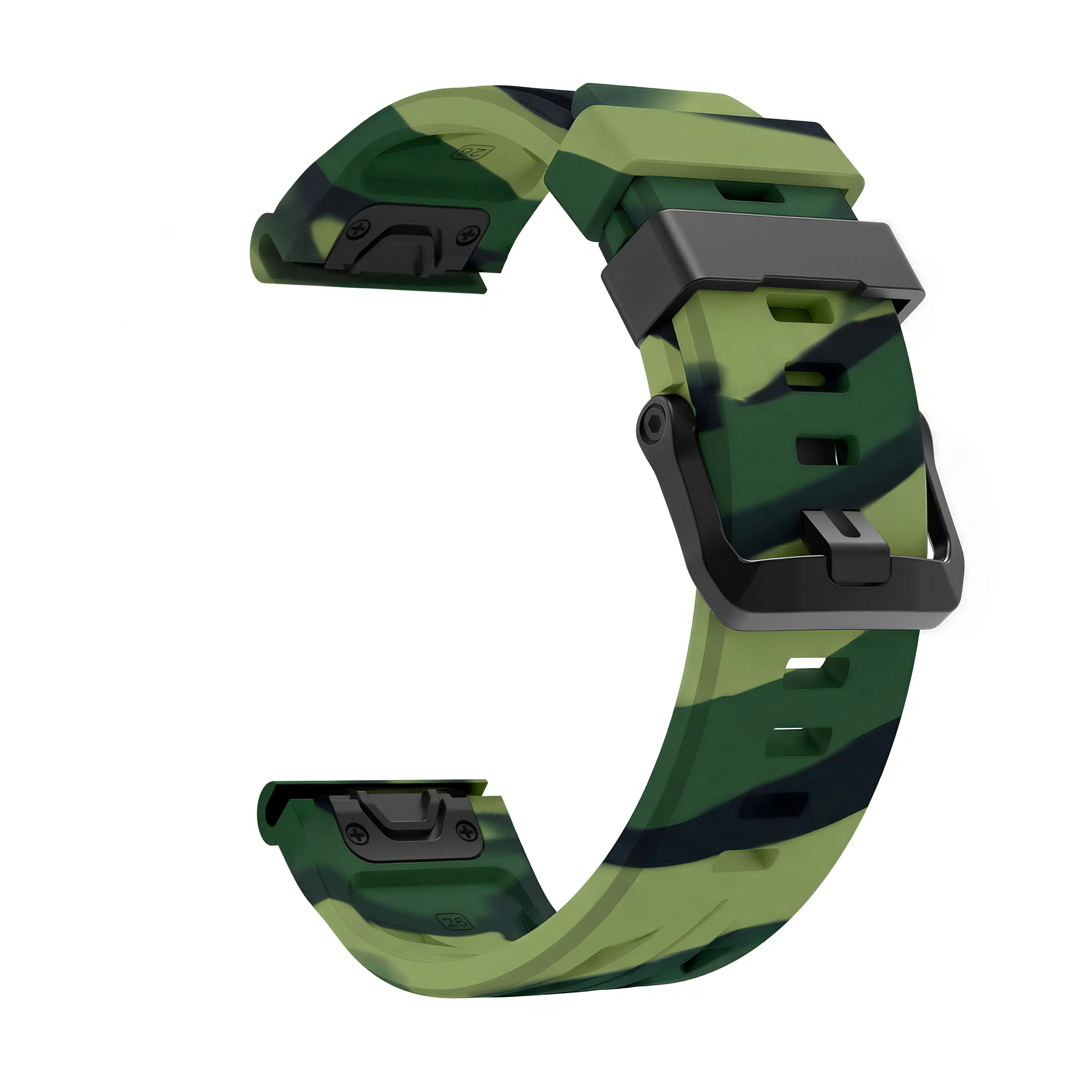 Garmin Fenix 5x/6x Race Silicone Strap (Green Camouflage)