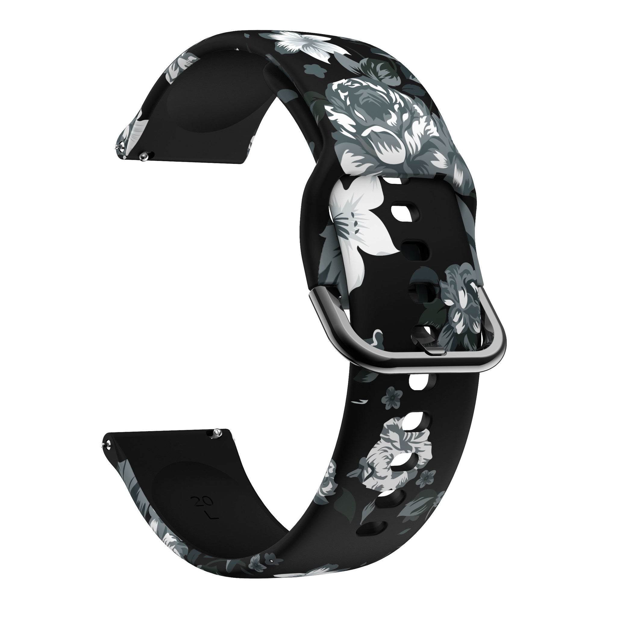 Print Silicone Strap, without a watch, 3/4 front view