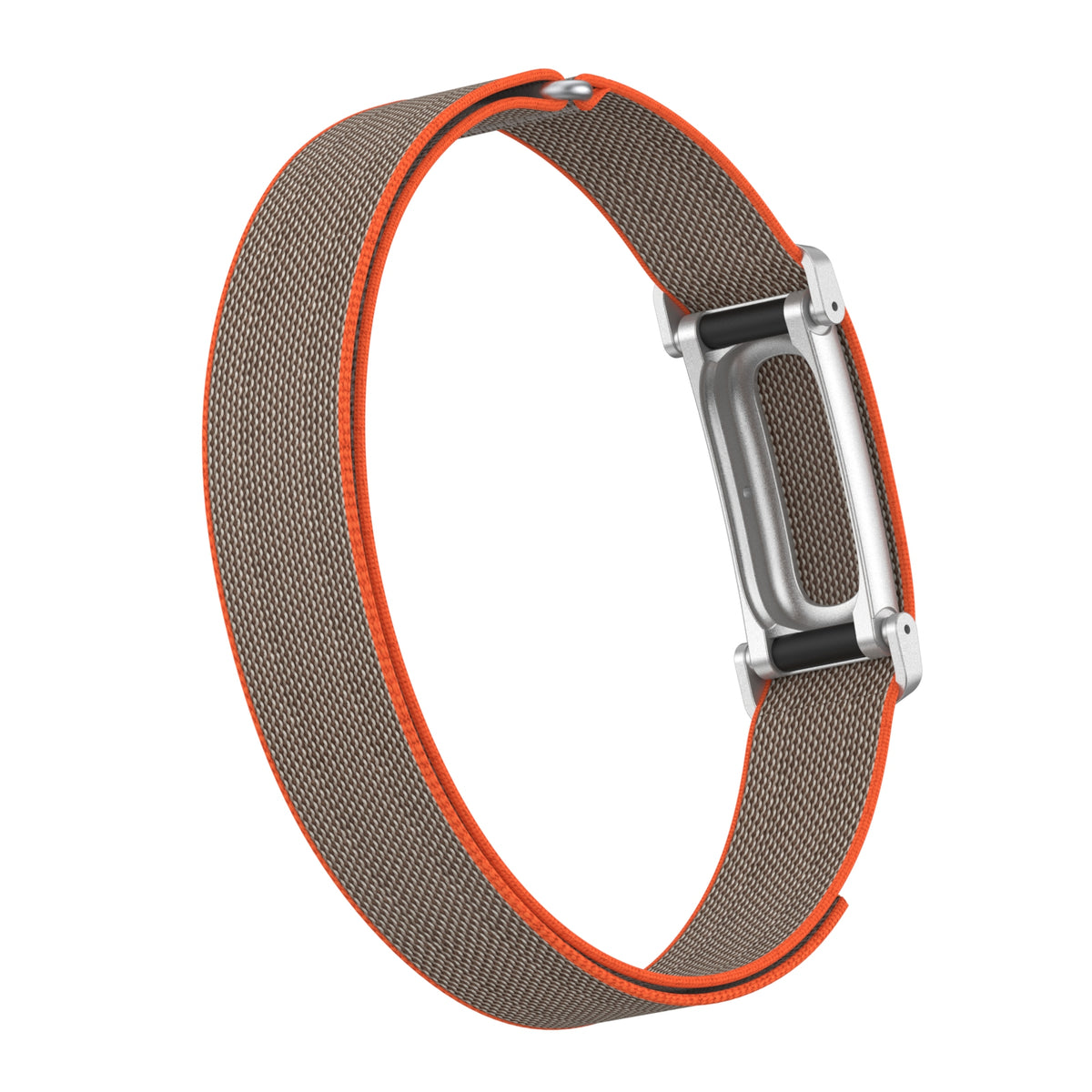 Biceps Nylon Bracelet, grey/orange, without a watch, 3/4 front view