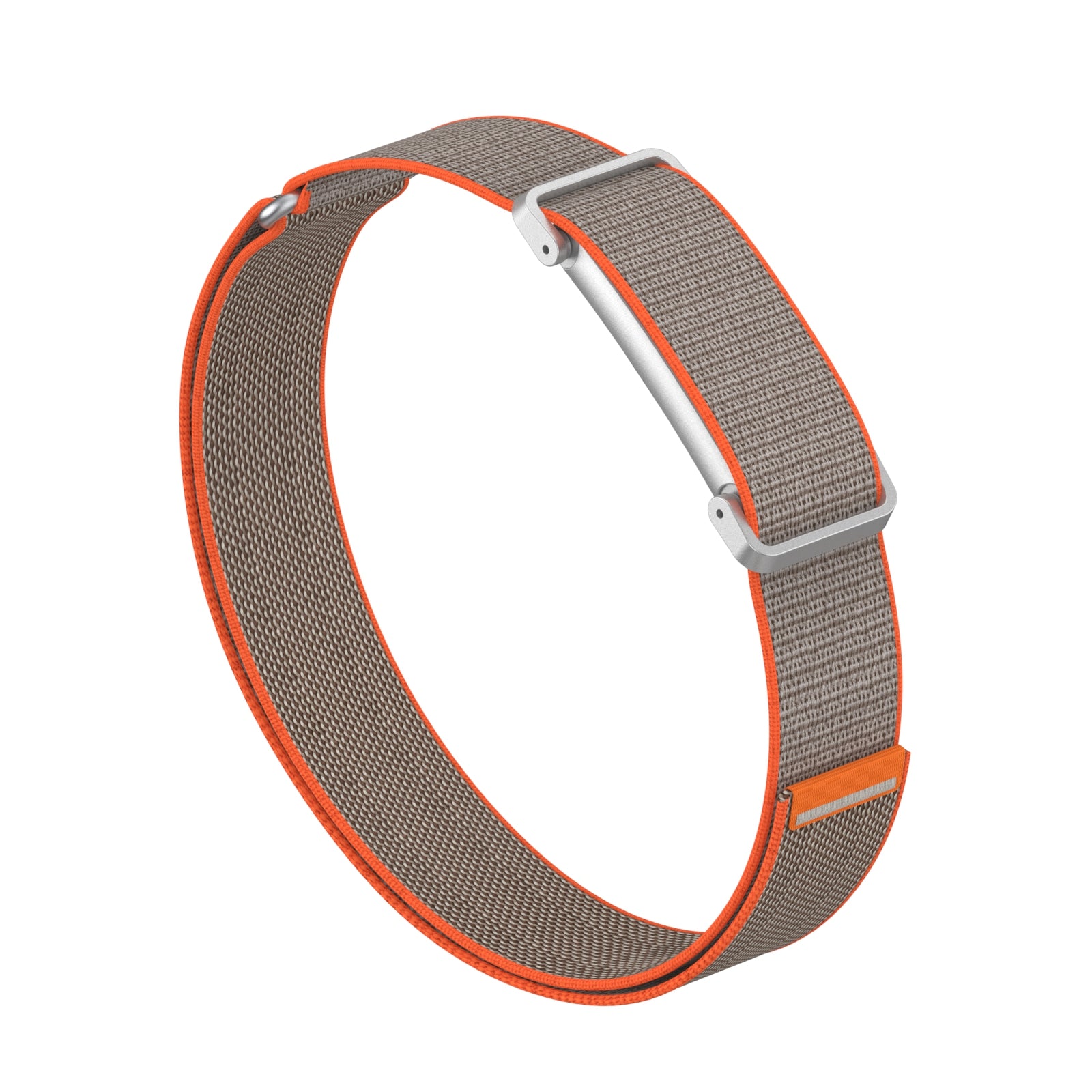 Biceps Nylon Bracelet, grey/orange, without a watch, 3/4 front view