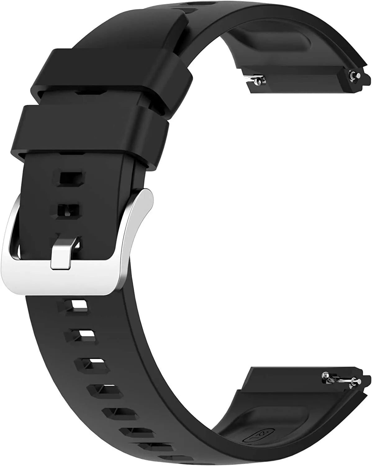 Silicone Strap, black, without a watch, 3/4 front view