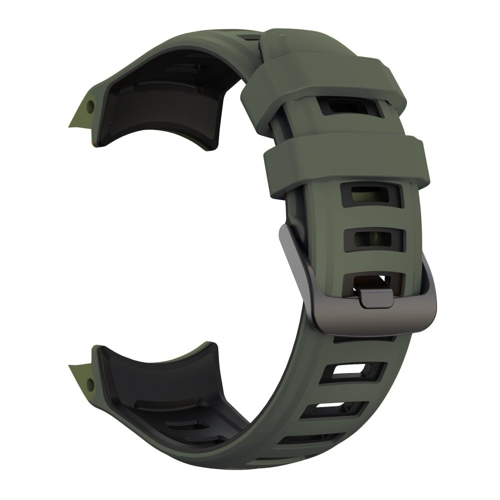 Silicone Sport Strap, dark green/black, without a watch, 3/4 front view