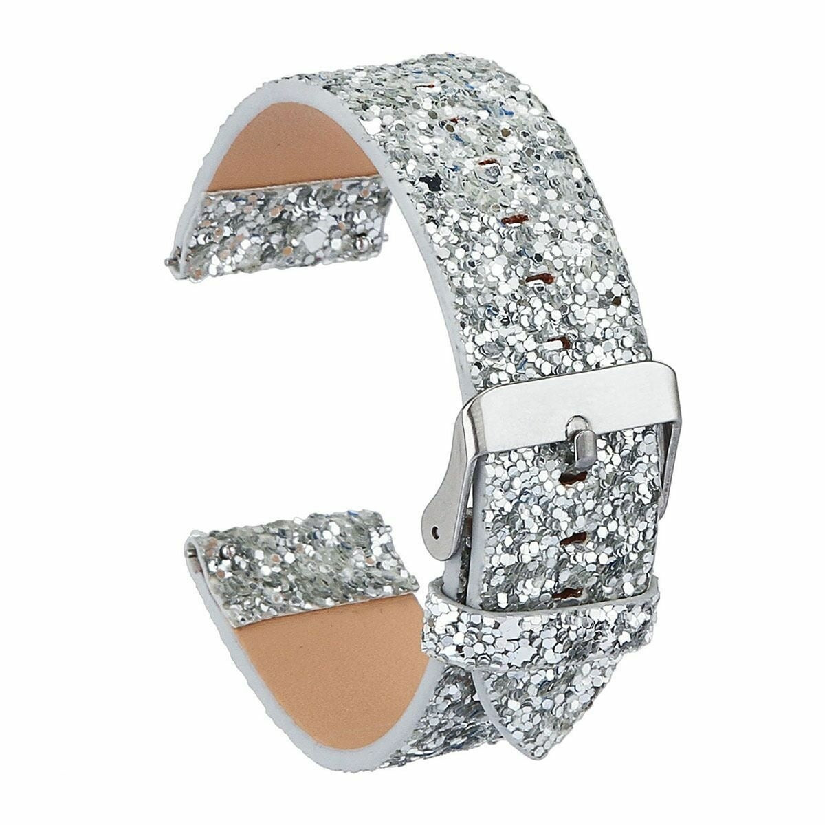 Bracelet cuir brillante Amazfit Active 2 (argent)