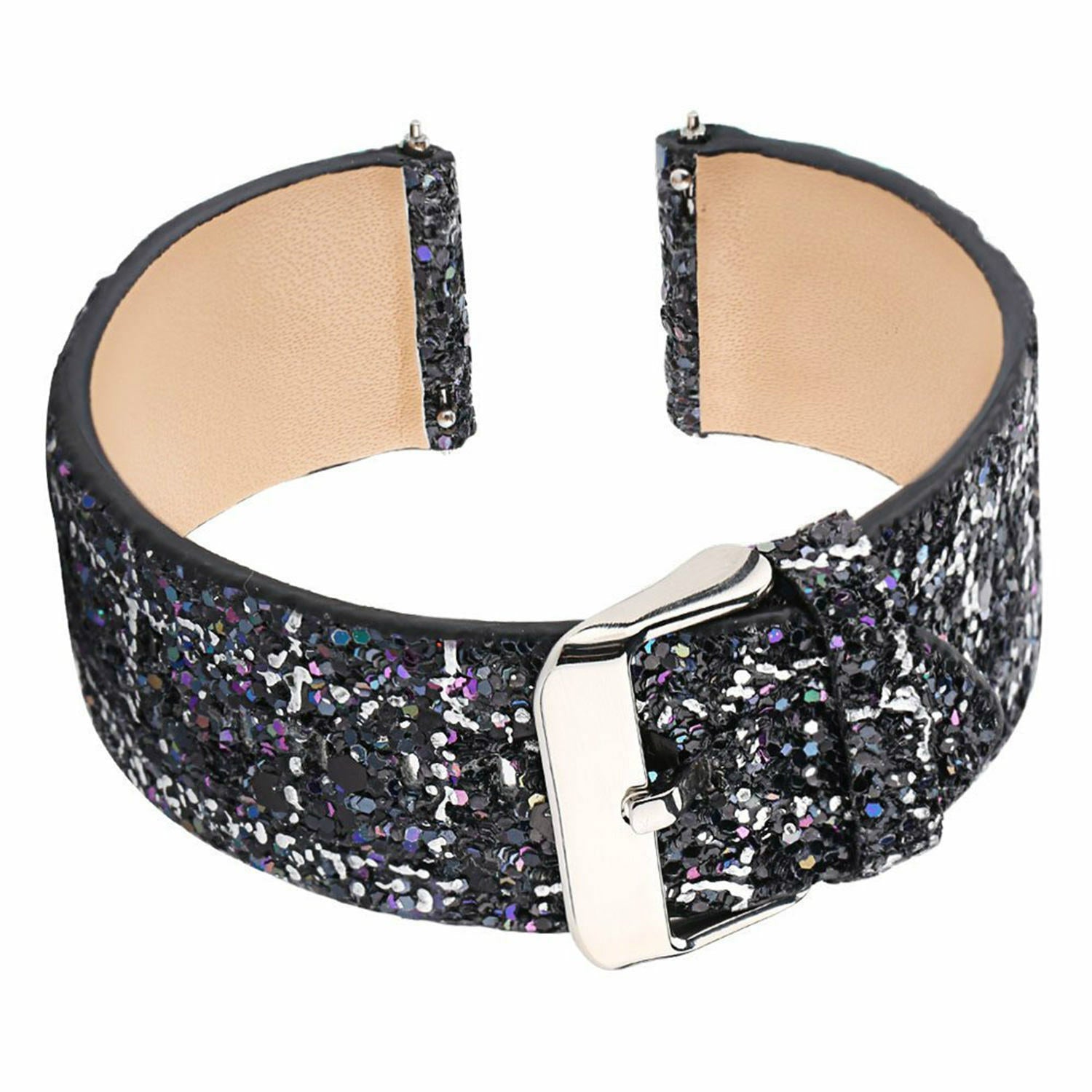 Bracelet cuir brillante Coros Pace 2 (noir)