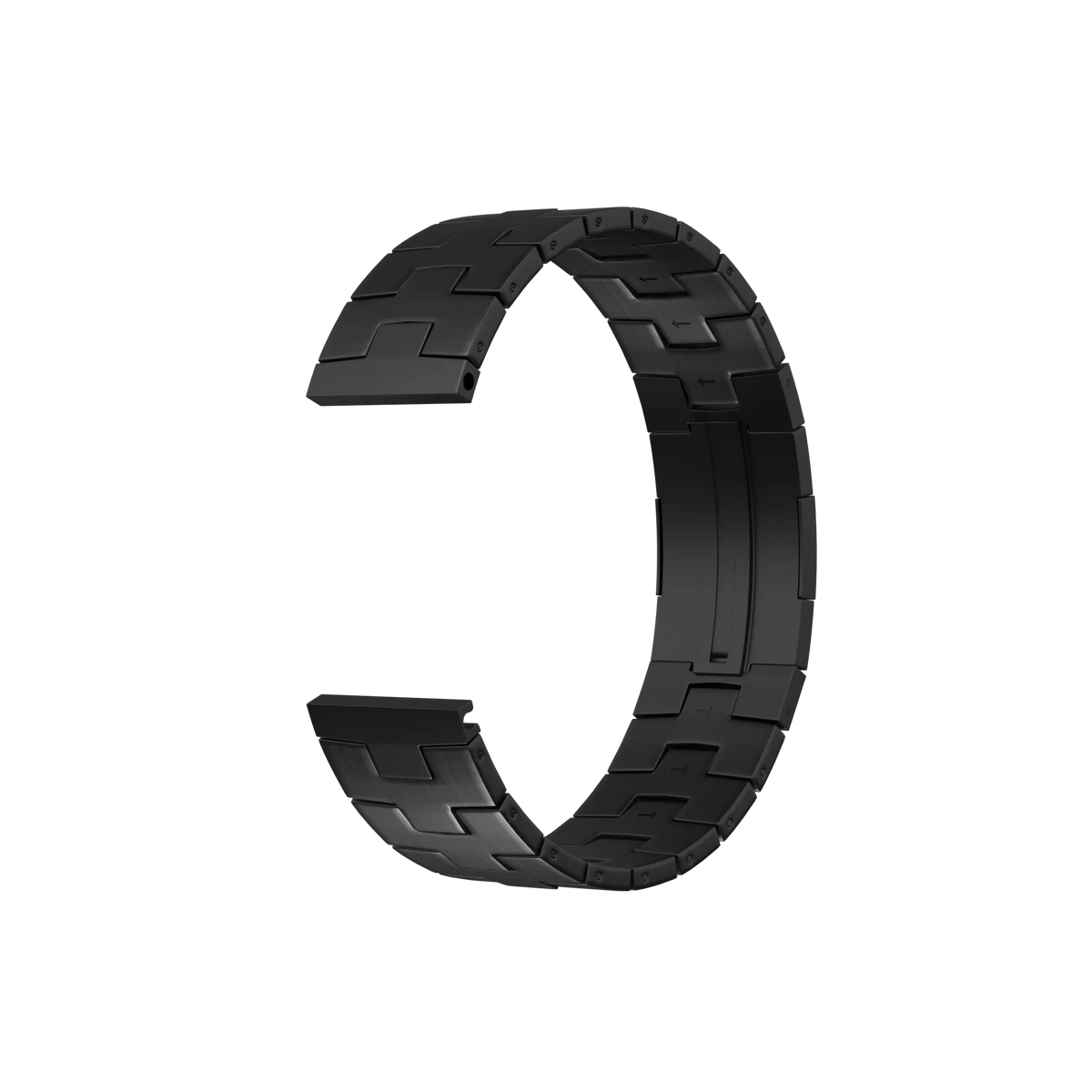 Titanium Grain Strap (Flat Clasp), graphite, without a watch, 3/4 front view