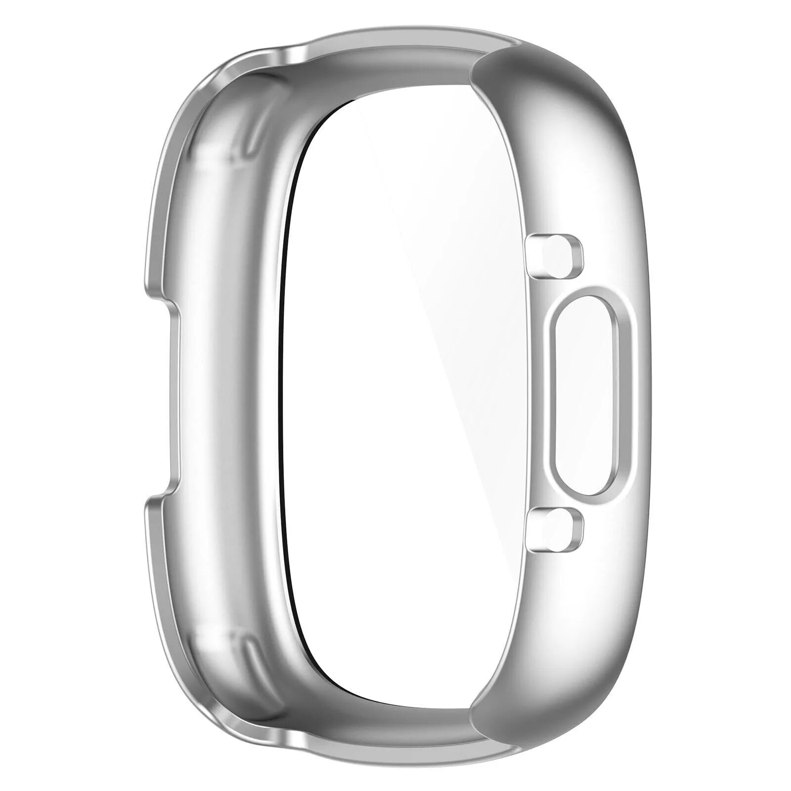 Coque rigide avec verre Fitbit Versa 4 / Sense 2 (argent)