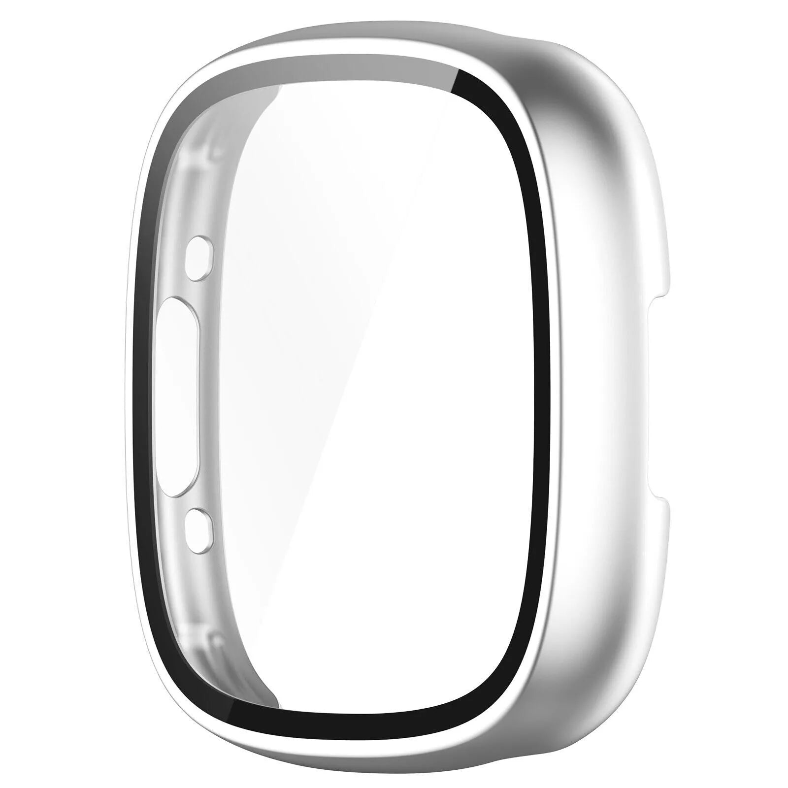 Coque rigide avec verre Fitbit Versa 4 / Sense 2 (argent)