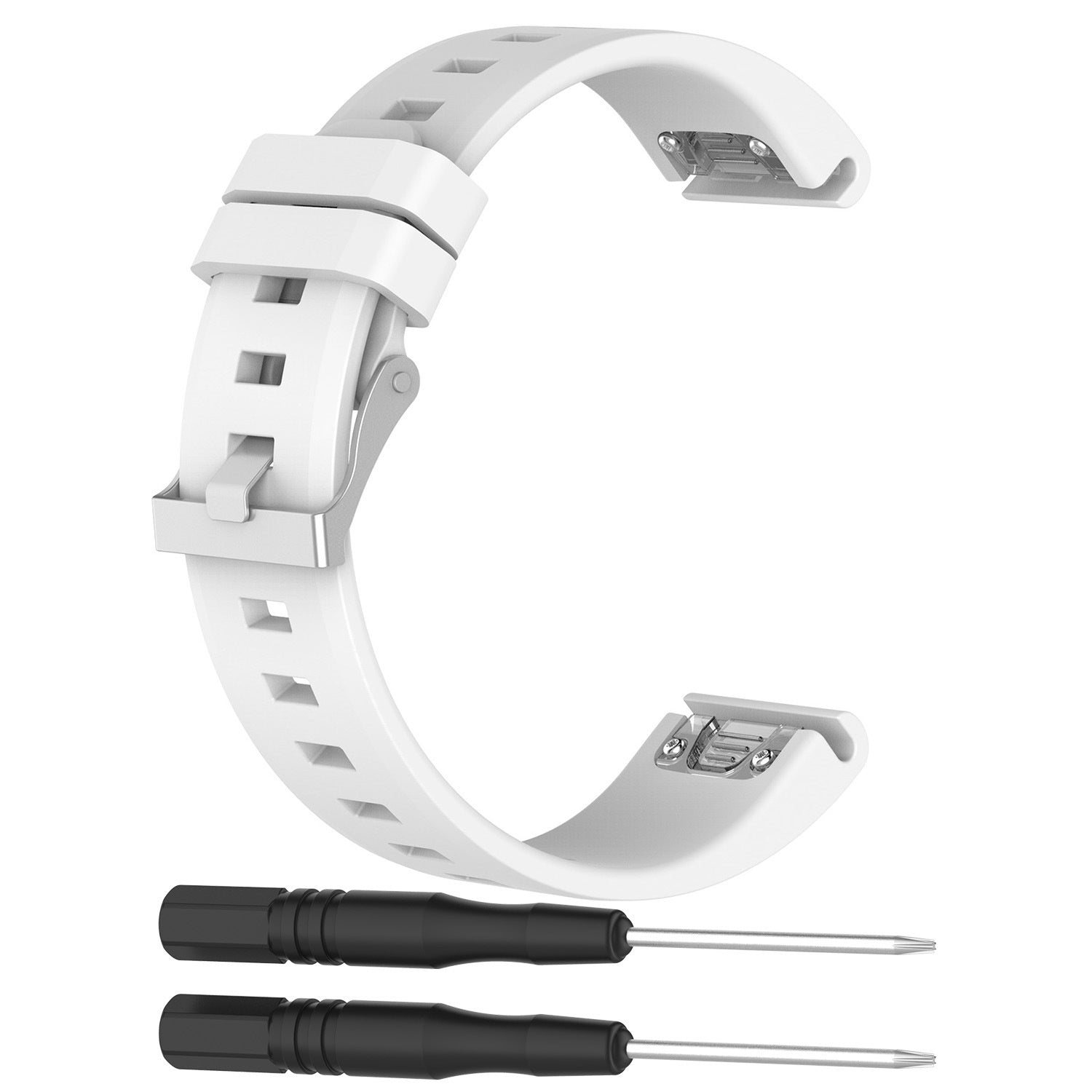 Garmin Fenix 7s Glossy Silicone Strap (White)