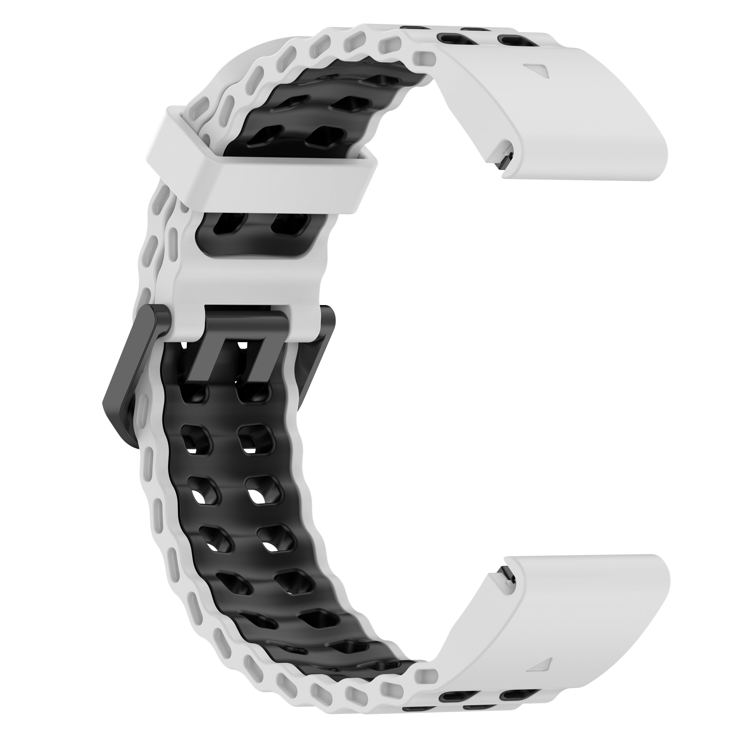 Bracelet sport ondulé Garmin Descent Mk1 (blanc/noir)
